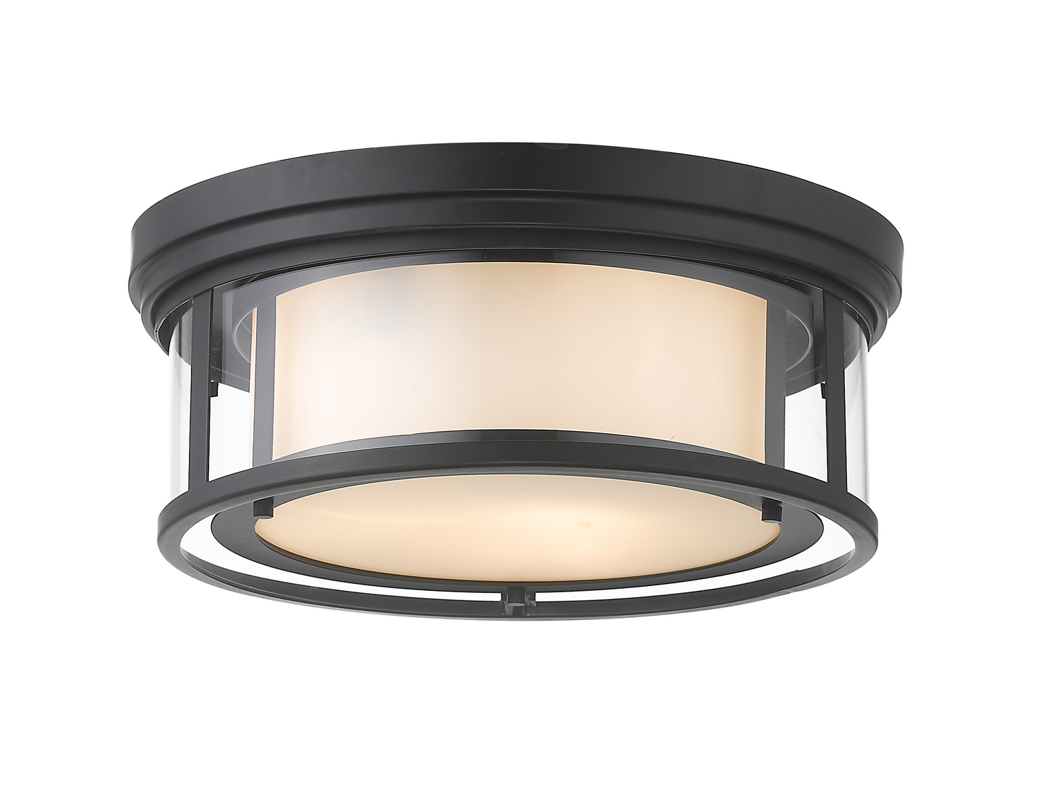 Three Light Flush Mount by Z-Lite - Willow Collection, Matte Black Finish - 426F16-MB