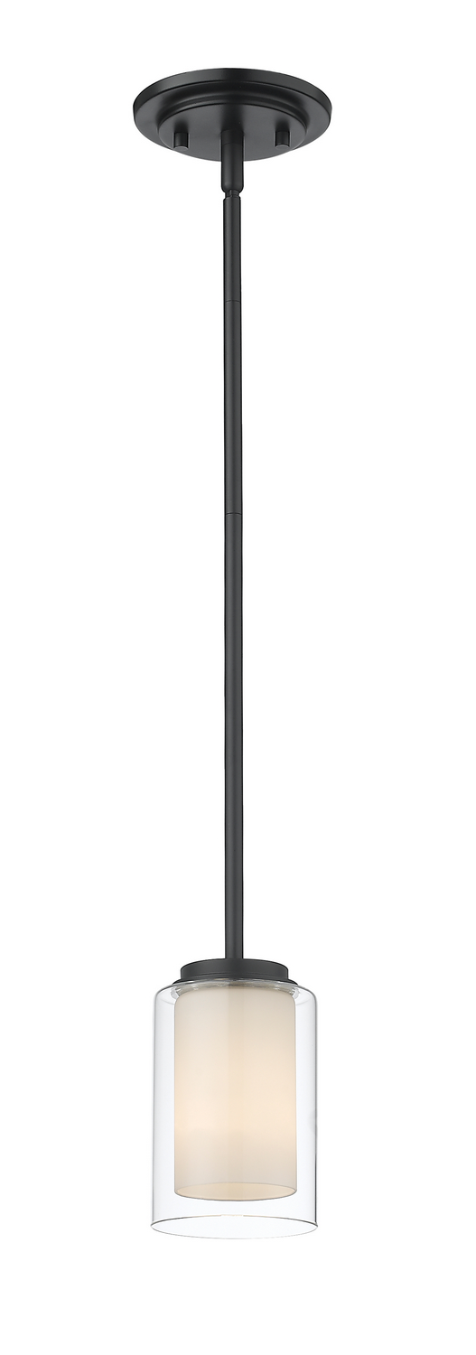One Light Pendant by Z-Lite - Willow Collection, Matte Black Finish - 426MP-MB