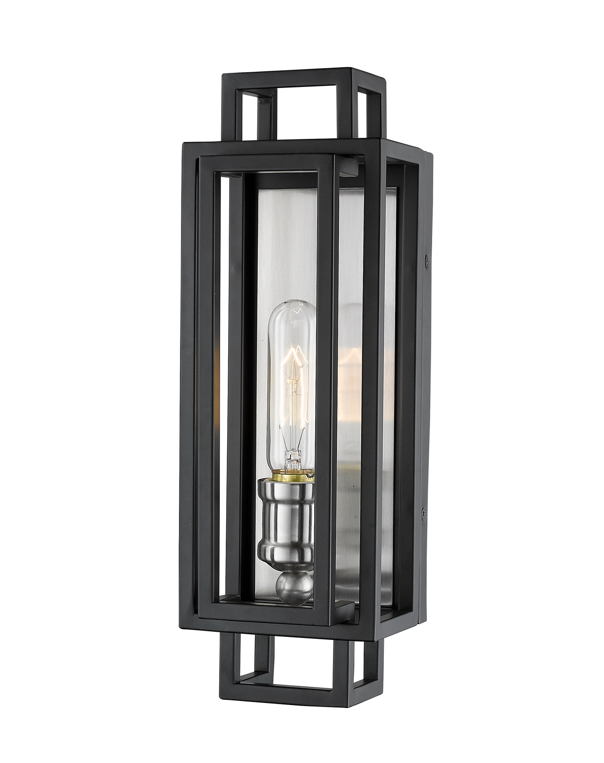 One Light Wall Sconce by Z-Lite - Titania Collection, Black + Brushed Nickel Finish - 454-1S-BK-BN