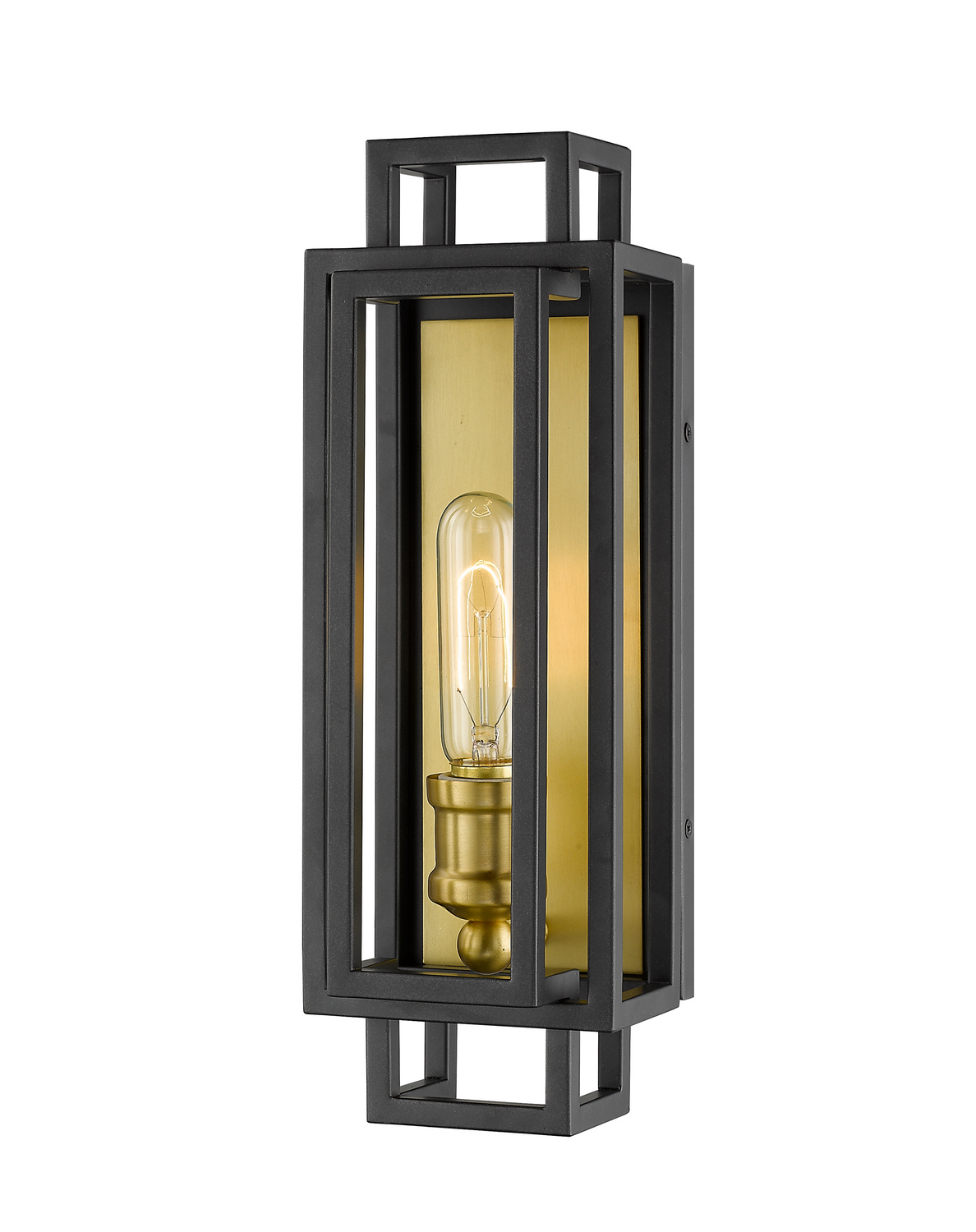 One Light Wall Sconce by Z-Lite - Titania Collection, Bronze + Olde Brass Finish - 454-1S-BRZ-OBR