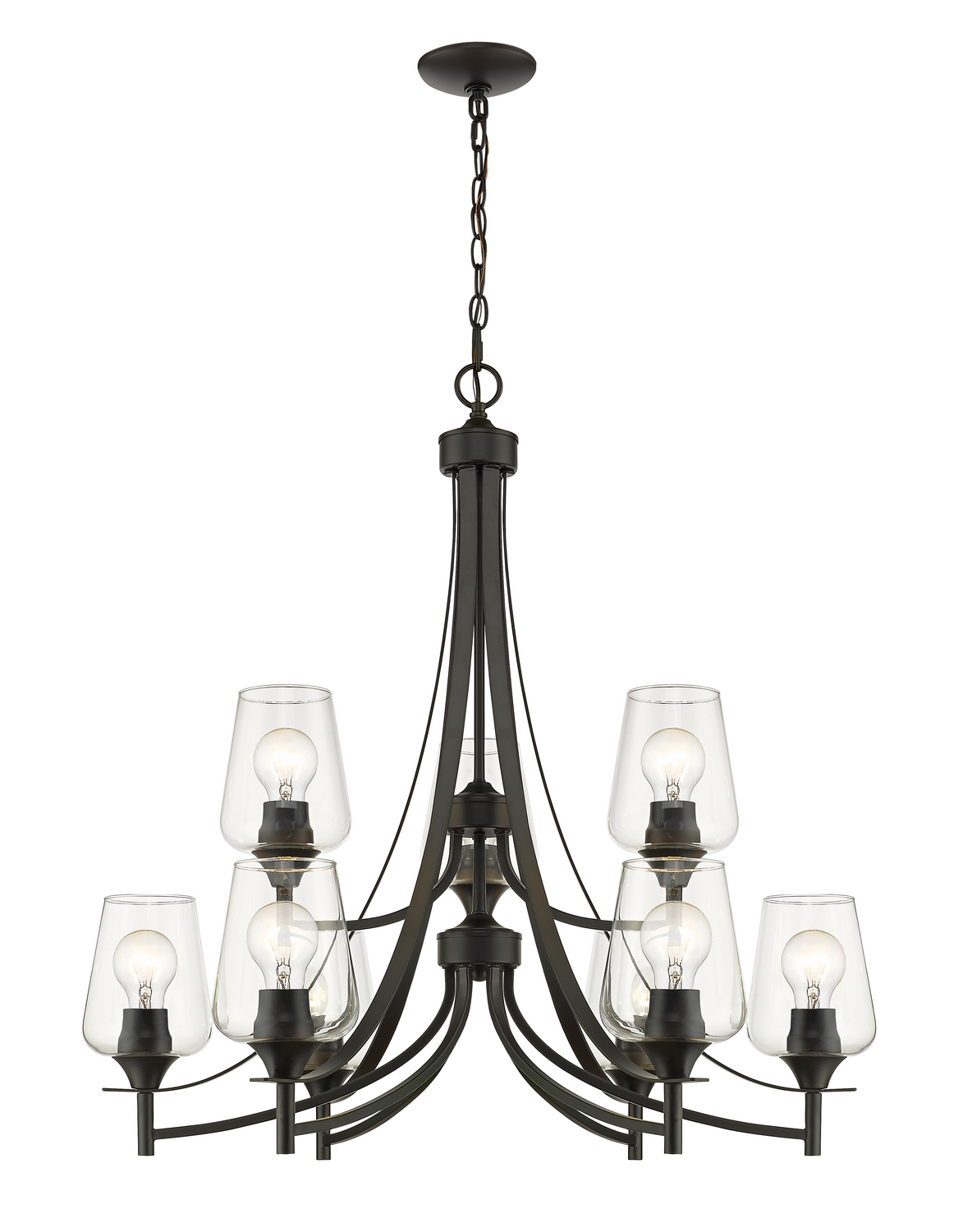 Nine Light Chandelier by Z-Lite - Joliet Collection, Matte Black Finish - 473-9MB