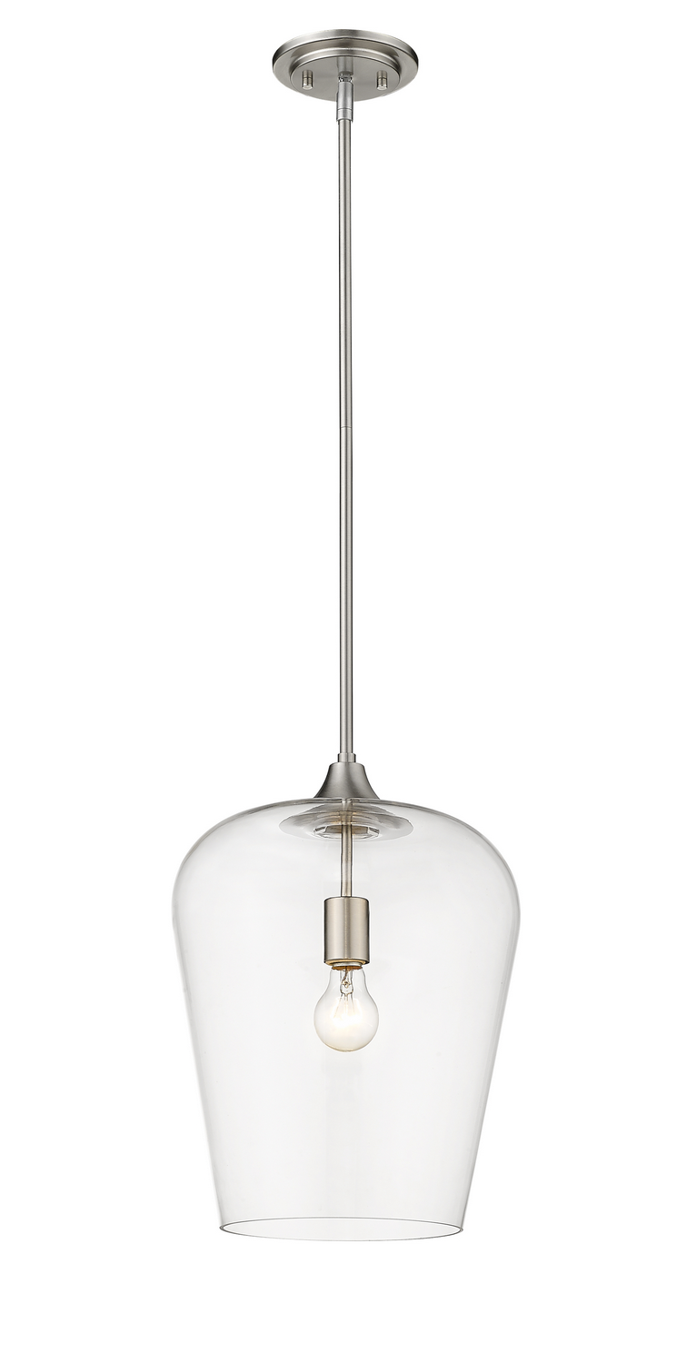 One Light Pendant by Z-Lite - Joliet Collection, Brushed Nickel Finish - 473P12-BN