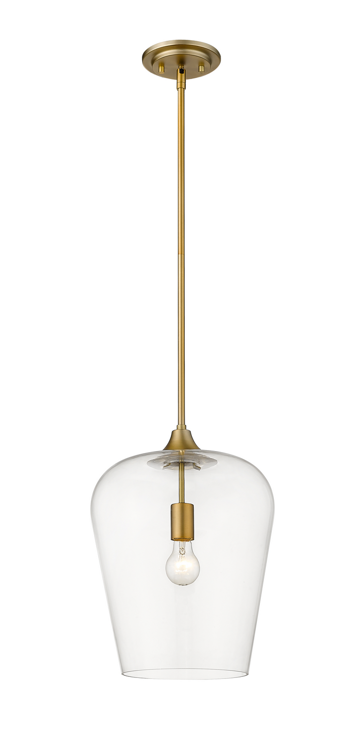One Light Pendant by Z-Lite - Joliet Collection, Olde Brass Finish - 473P12-OBR