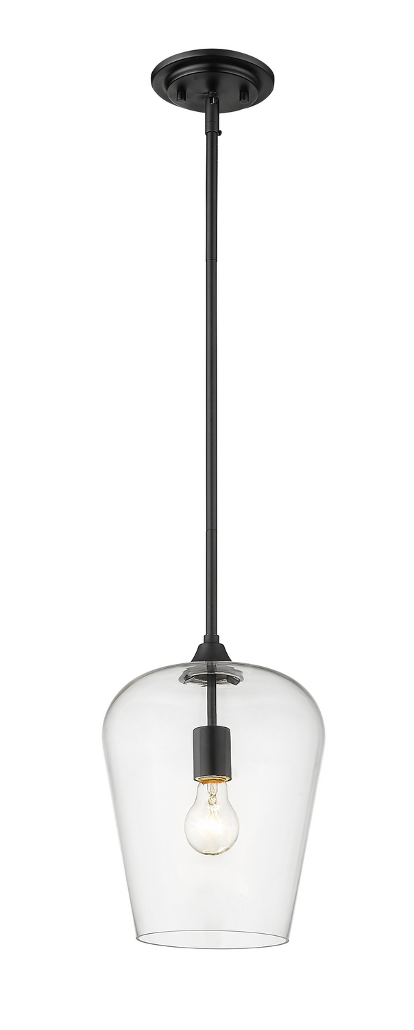 One Light Pendant by Z-Lite - Joliet Collection, Matte Black Finish - 473P9-MB