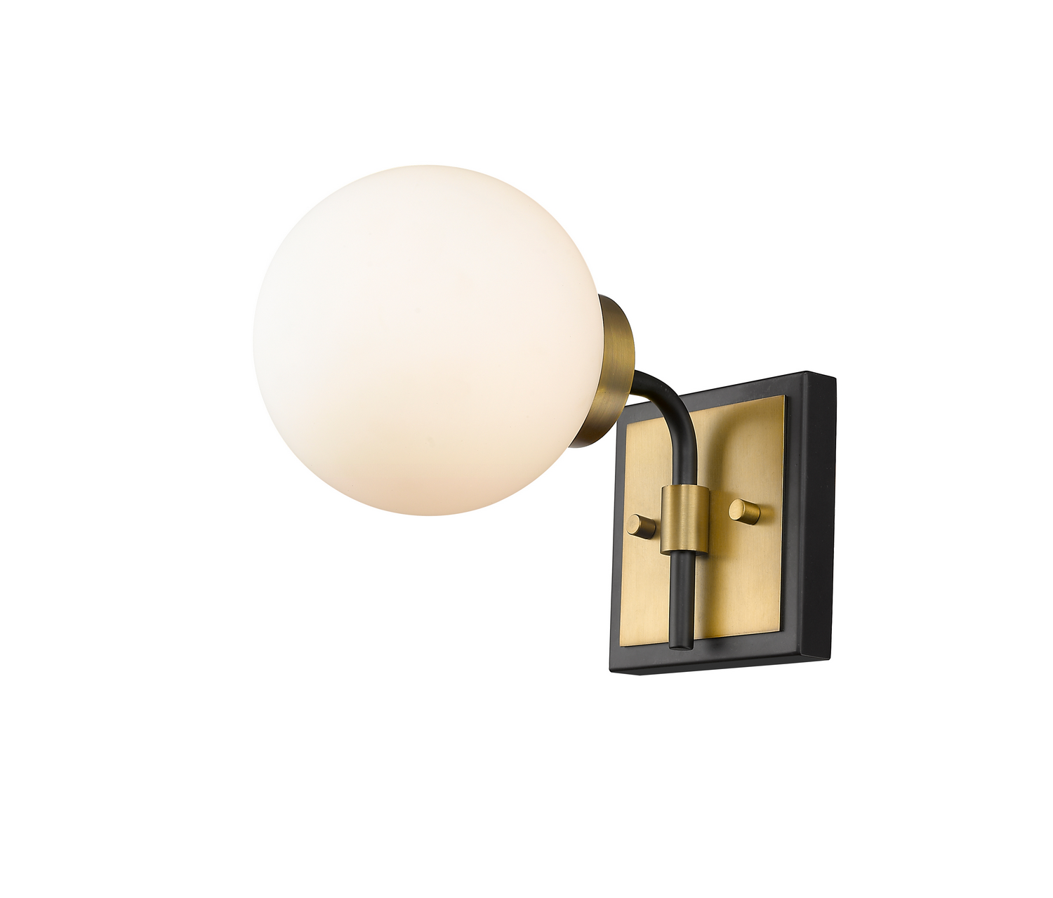 One Light Wall Sconce by Z-Lite - Parsons Collection, Matte Black + Olde Brass Finish - 477-1S-MB-OBR