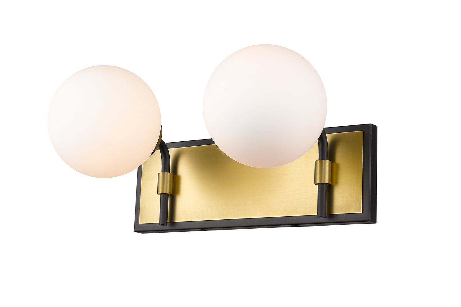 Two Light Vanity by Z-Lite - Parsons Collection, Matte Black + Olde Brass Finish - 477-2V-MB-OBR