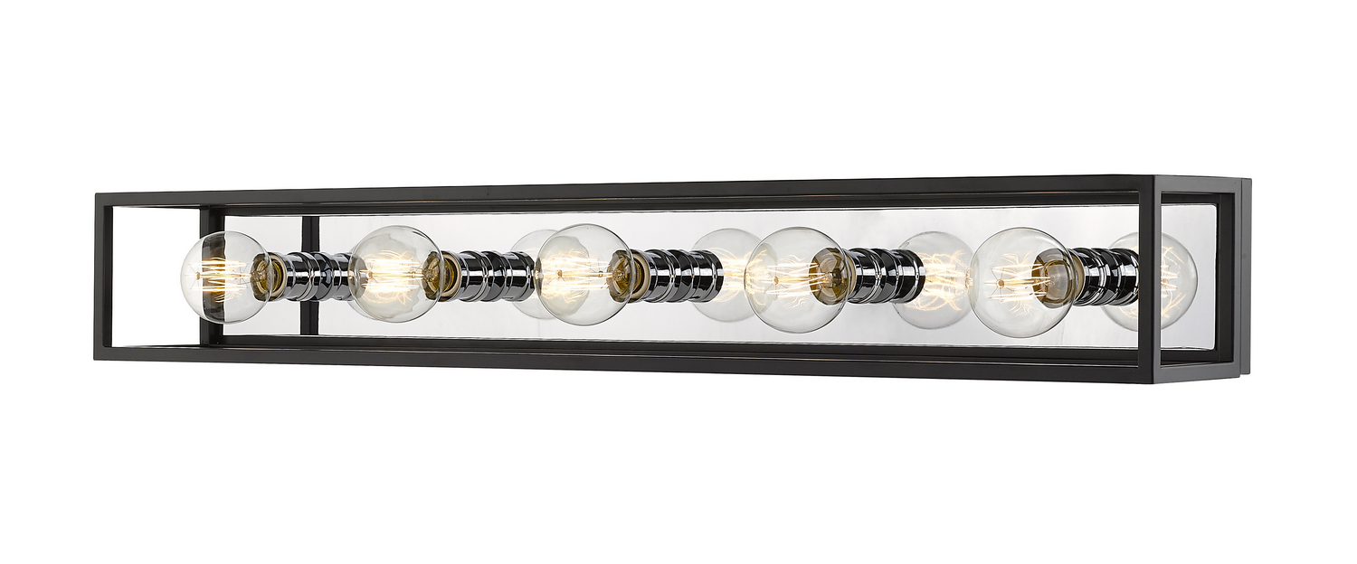 Five Light Vanity by Z-Lite - Kube Collection, Matte Black + Chrome Finish - 480-5V-MB-CH