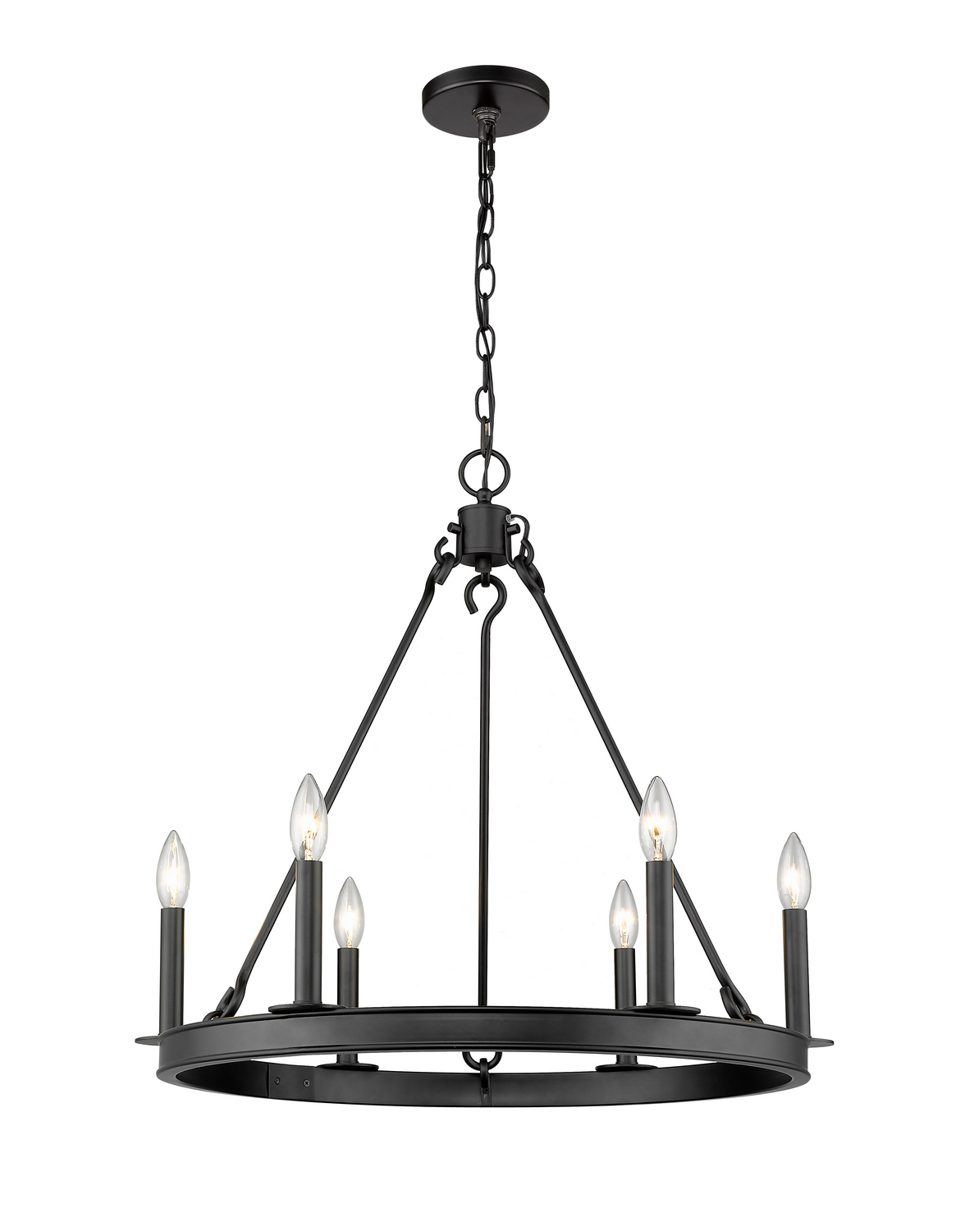 Six Light Chandelier by Z-Lite - Barclay Collection, Matte Black Finish - 482R-6MB
