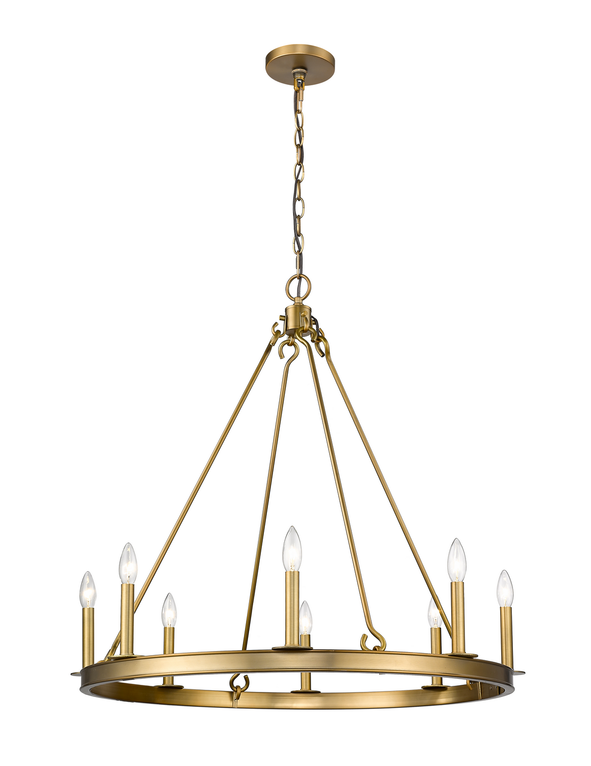 Eight Light Chandelier by Z-Lite - Barclay Collection, Olde Brass Finish - 482R-8OBR