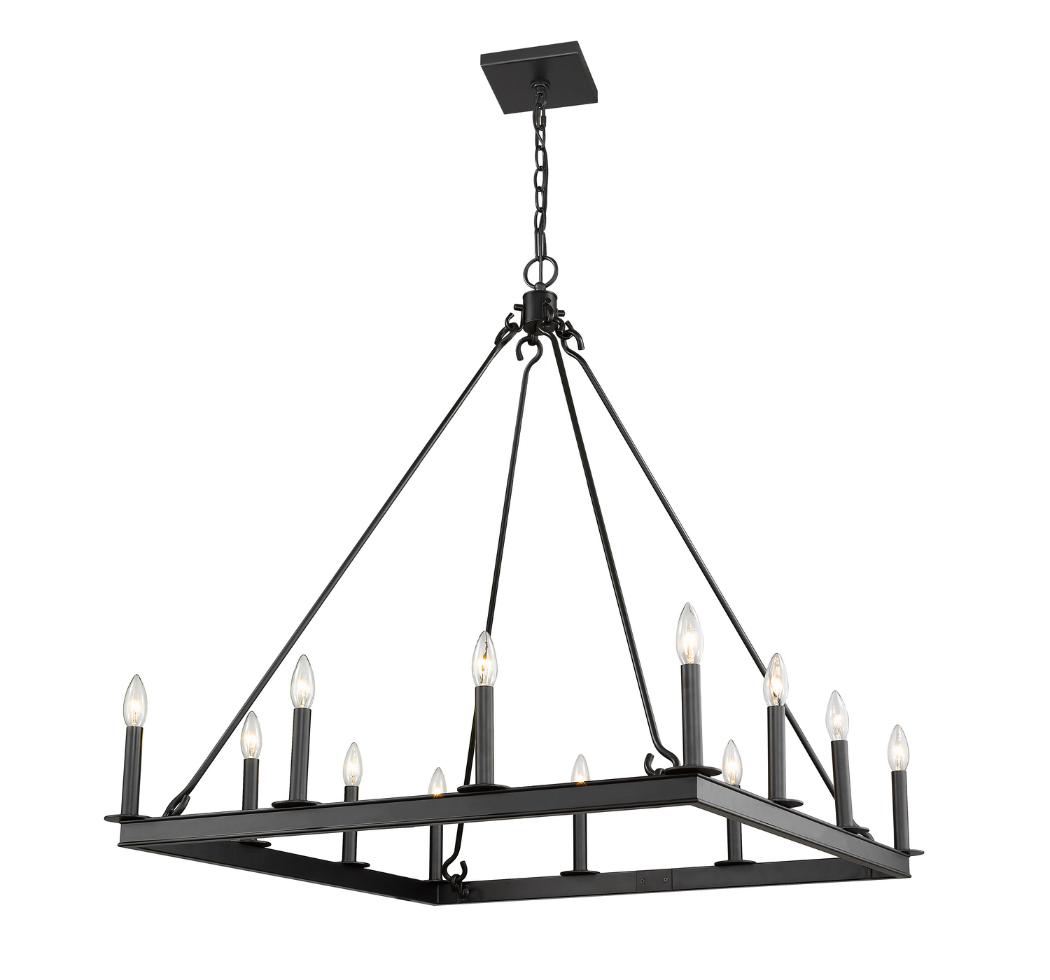 12 Light Chandelier by Z-Lite - Barclay Collection, Matte Black Finish - 482S-12MB