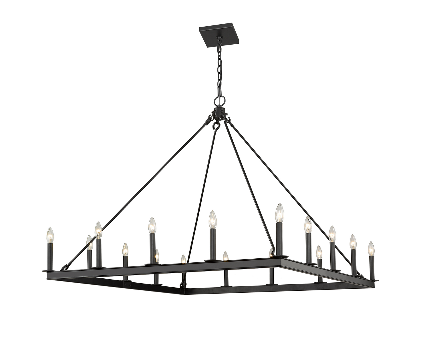 16 Light Chandelier by Z-Lite - Barclay Collection, Matte Black Finish - 482S-16MB