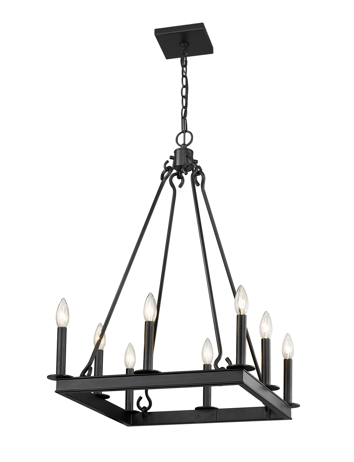Eight Light Chandelier by Z-Lite - Barclay Collection, Matte Black Finish - 482S-8-20MB