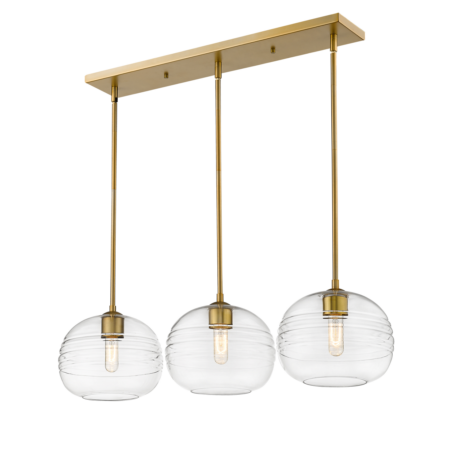 Three Light Linear Chandelier by Z-Lite - Harmony Collection, Olde Brass Finish - 486P10-3L-OBR
