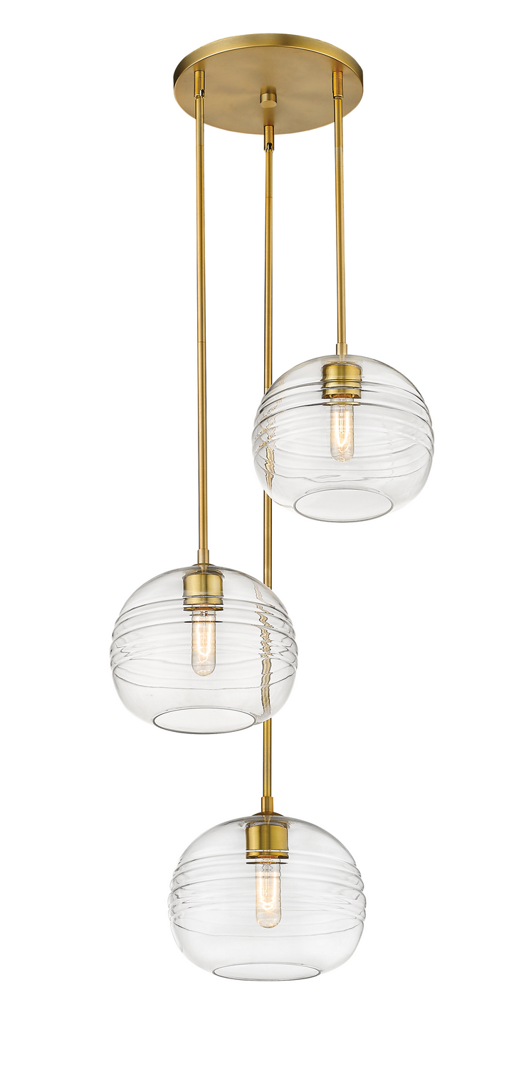 Three Light Chandelier by Z-Lite - Harmony Collection, Olde Brass Finish - 486P10-3R-OBR
