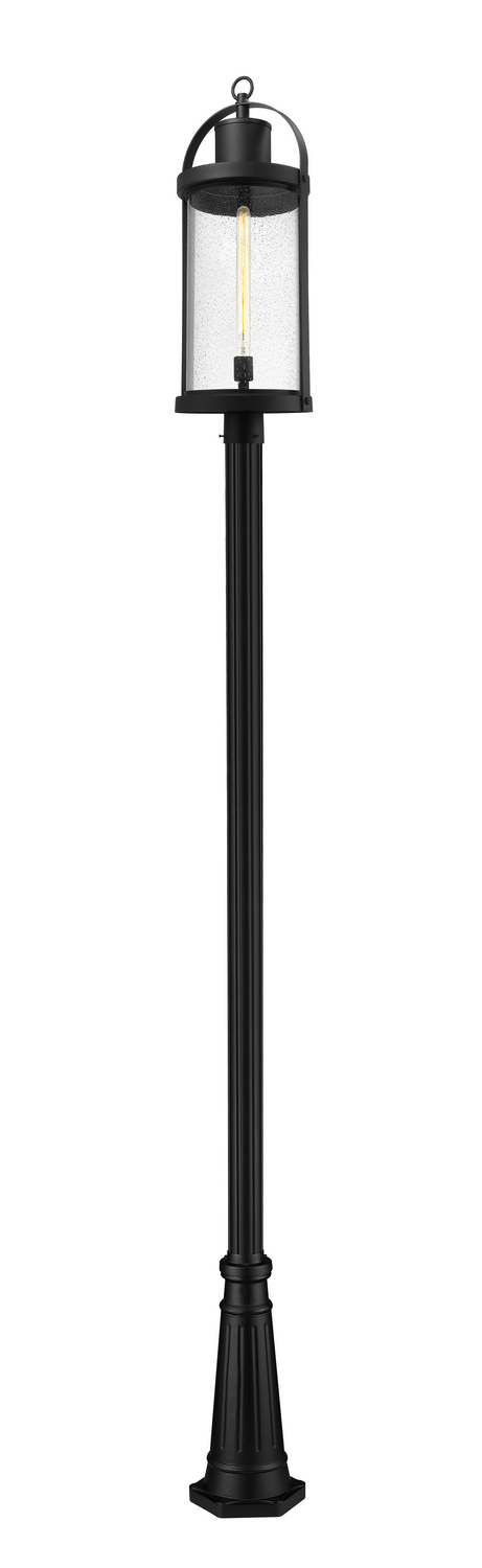 One Light Outdoor Post Mounted Fixture by Z-Lite - Roundhouse Collection, Black Finish - 569PHXL-519P-BK
