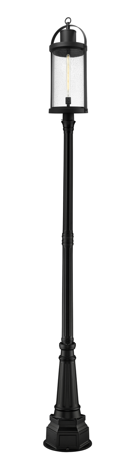 One Light Outdoor Post Mounted Fixture by Z-Lite - Roundhouse Collection, Black Finish - 569PHXL-564P-BK