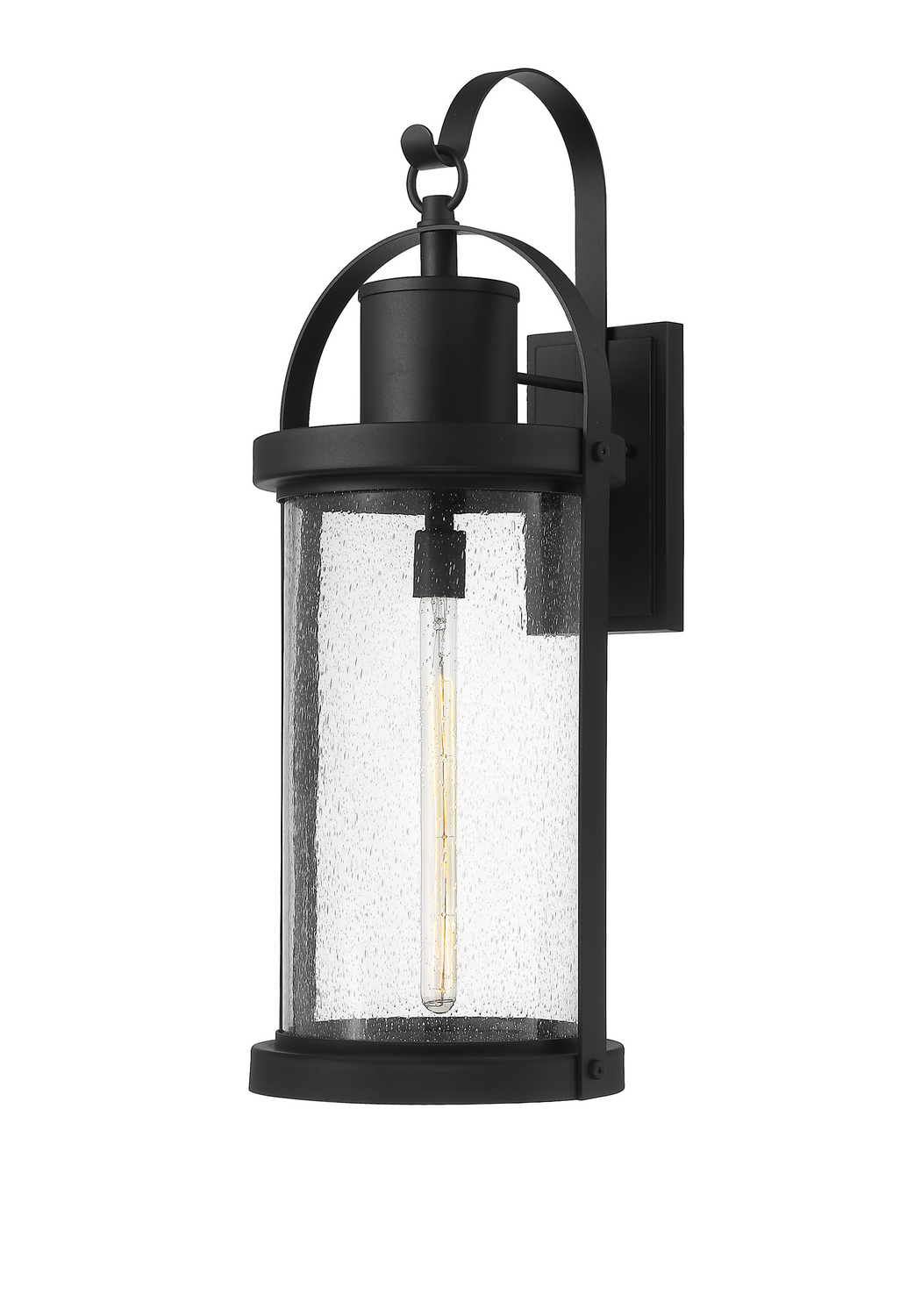 One Light Outdoor Wall Light by Z-Lite - Roundhouse Collection, Black Finish - 569XL-BK
