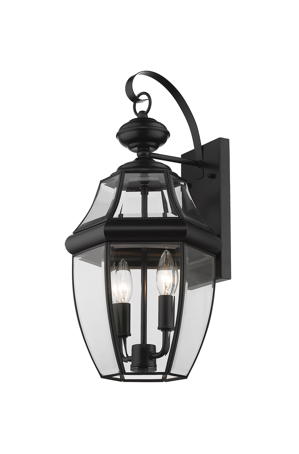Two Light Outdoor Wall Sconce by Z-Lite - Westover Collection, Black Finish - 580M-BK