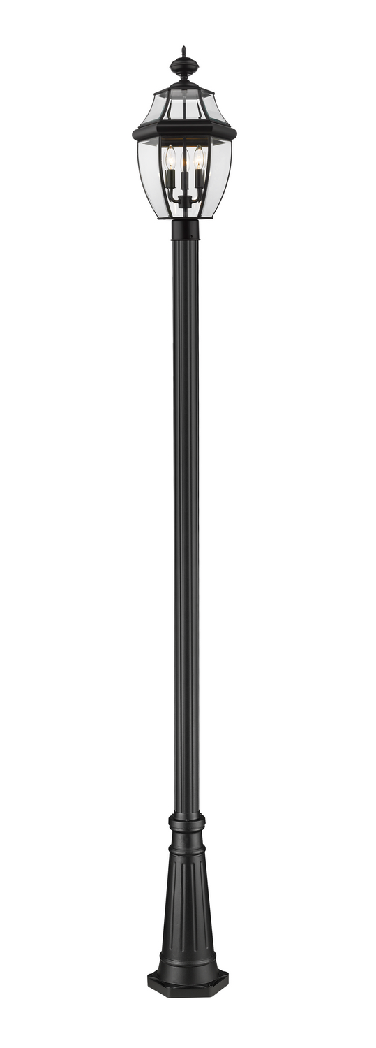 Three Light Outdoor Post Mounted Fixture by Z-Lite - Westover Collection, Black Finish - 580PHB-519P-BK