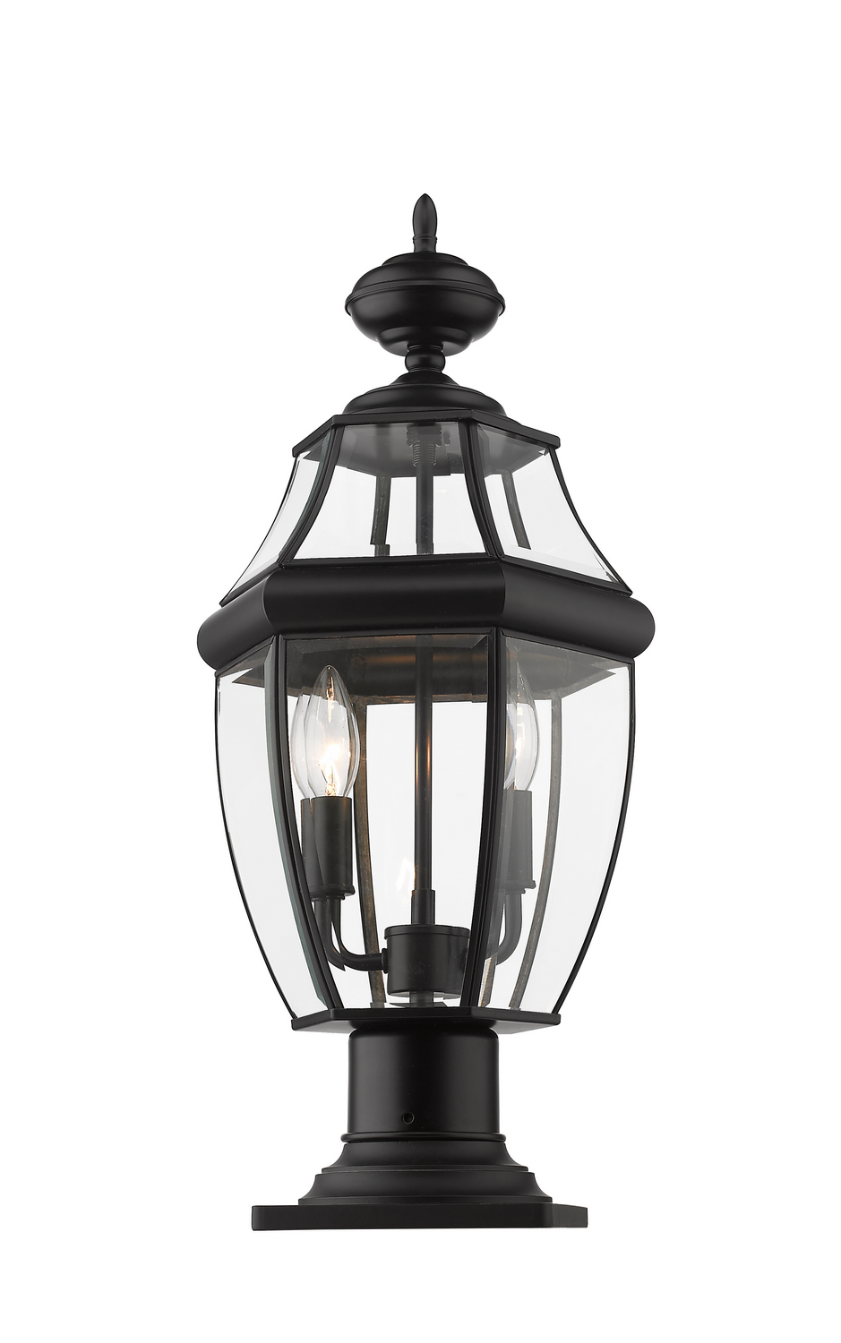 Two Light Outdoor Pier Mounted Fixture by Z-Lite - Westover Collection, Black Finish - 580PHM-533PM-BK