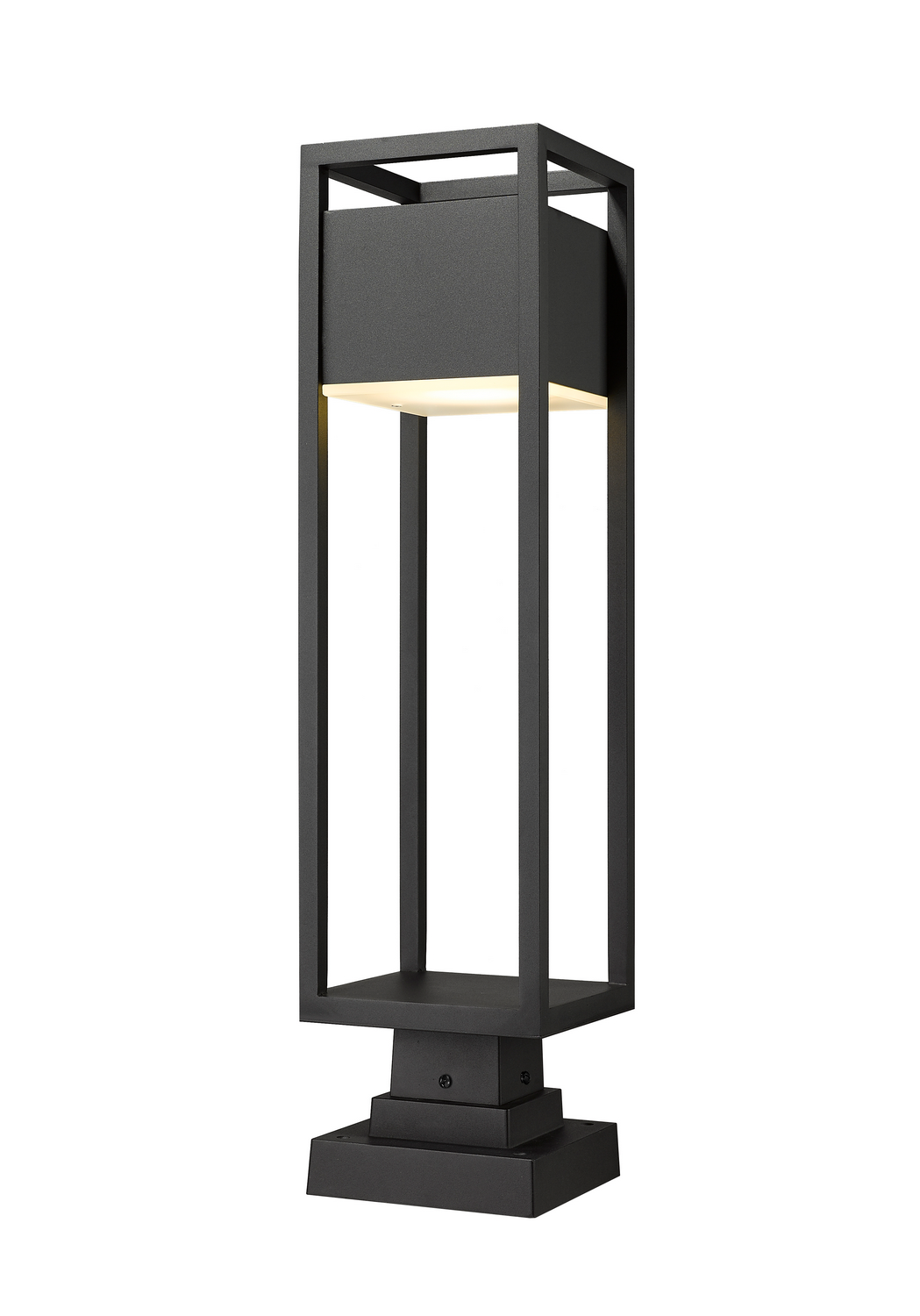 LED Outdoor Pier Mounted Fixture by Z-Lite - Barwick Collection, Black Finish - 585PHBS-SQPM-BK-LED