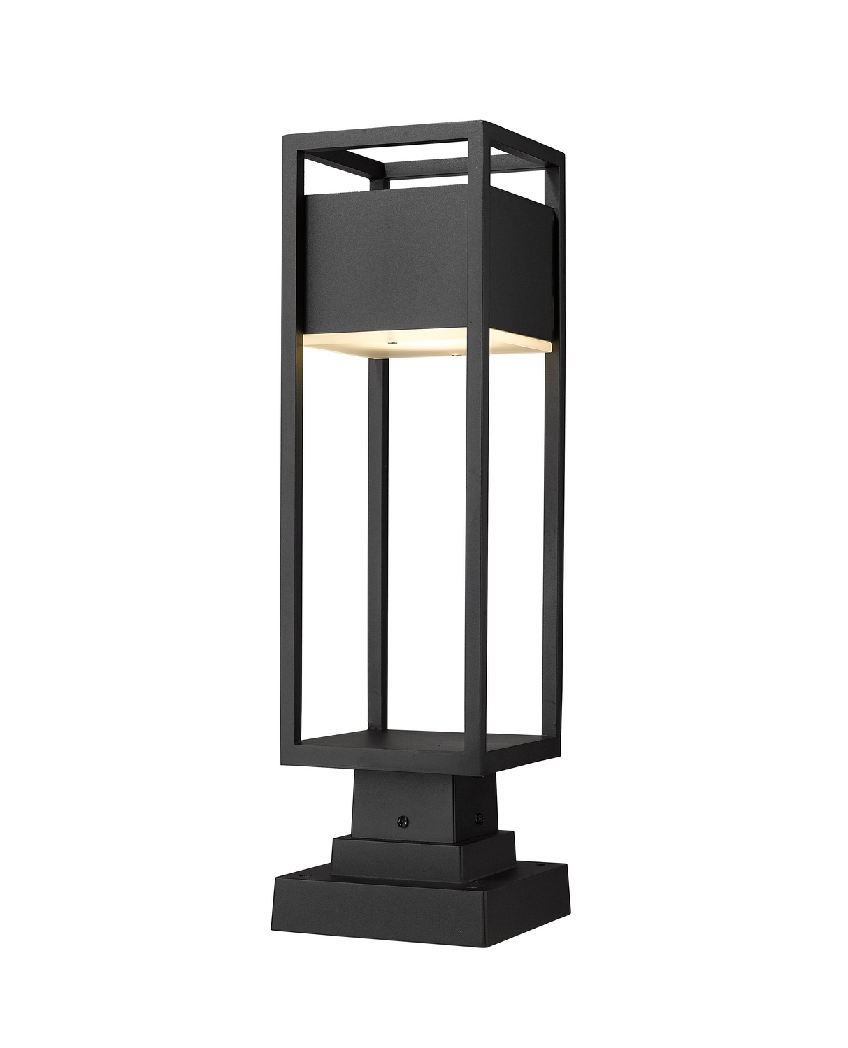LED Outdoor Pier Mounted Fixture by Z-Lite - Barwick Collection, Black Finish - 585PHMS-SQPM-BK-LED