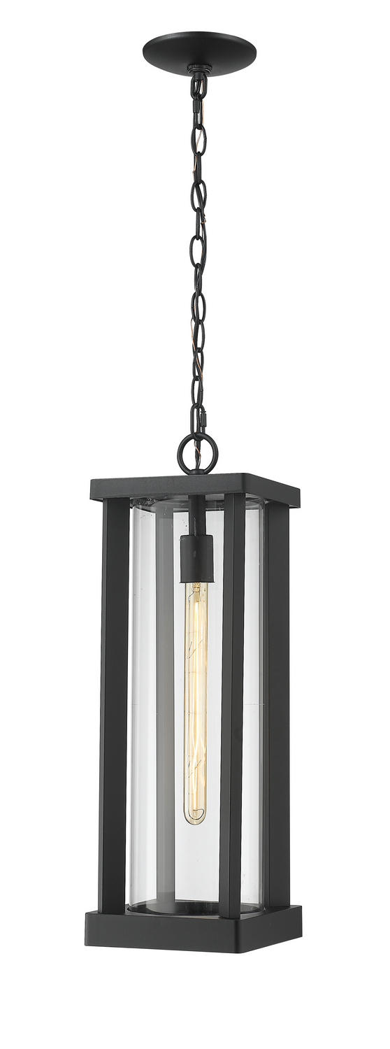 One Light Outdoor Chain Mount Ceiling Fixture by Z-Lite - Glenwood Collection, Black Finish - 586CHB-BK