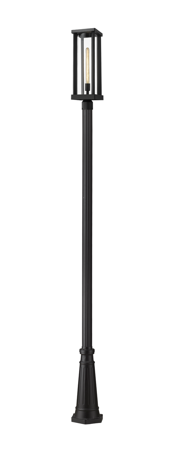 One Light Outdoor Post Mounted Fixture by Z-Lite - Glenwood Collection, Black Finish - 586PHBR-519P-BK