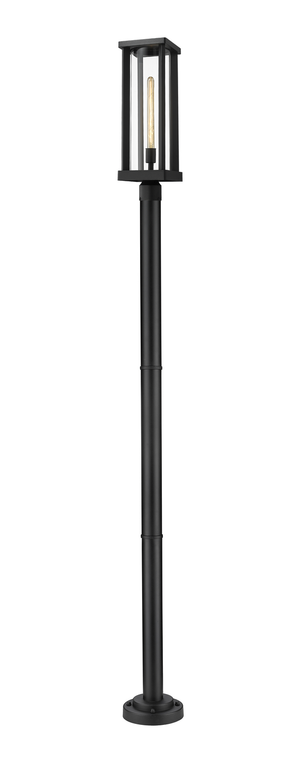 One Light Outdoor Post Mounted Fixture by Z-Lite - Glenwood Collection, Black Finish - 586PHBR-567P-BK