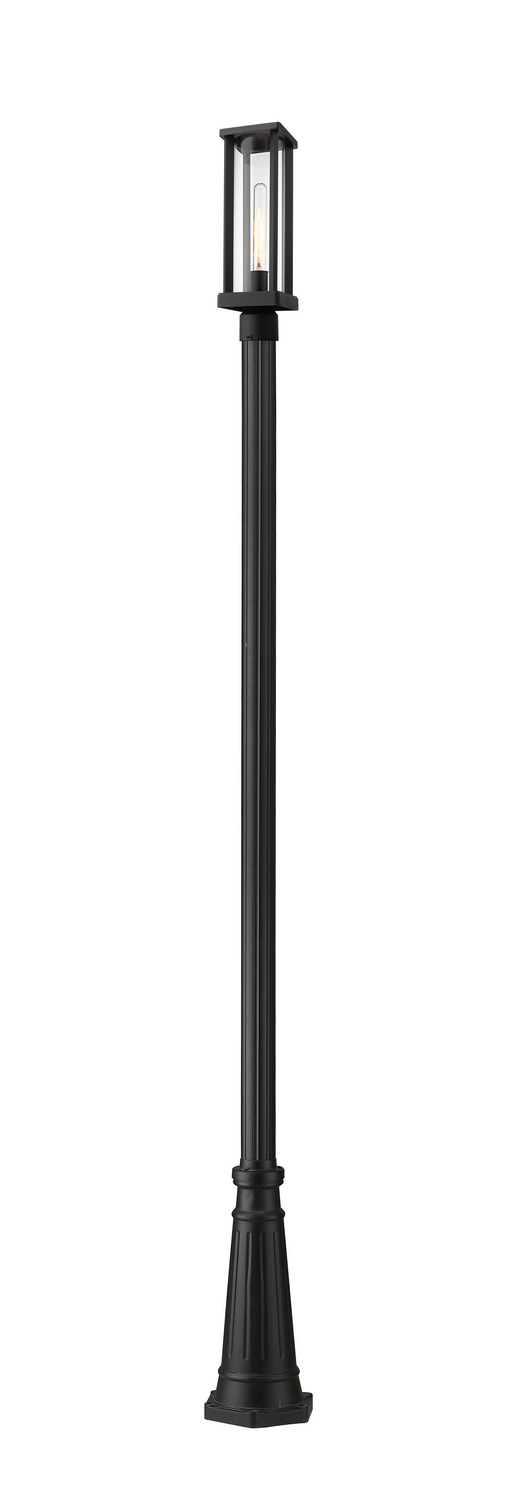 One Light Outdoor Post Mounted Fixture by Z-Lite - Glenwood Collection, Black Finish - 586PHMR-519P-BK