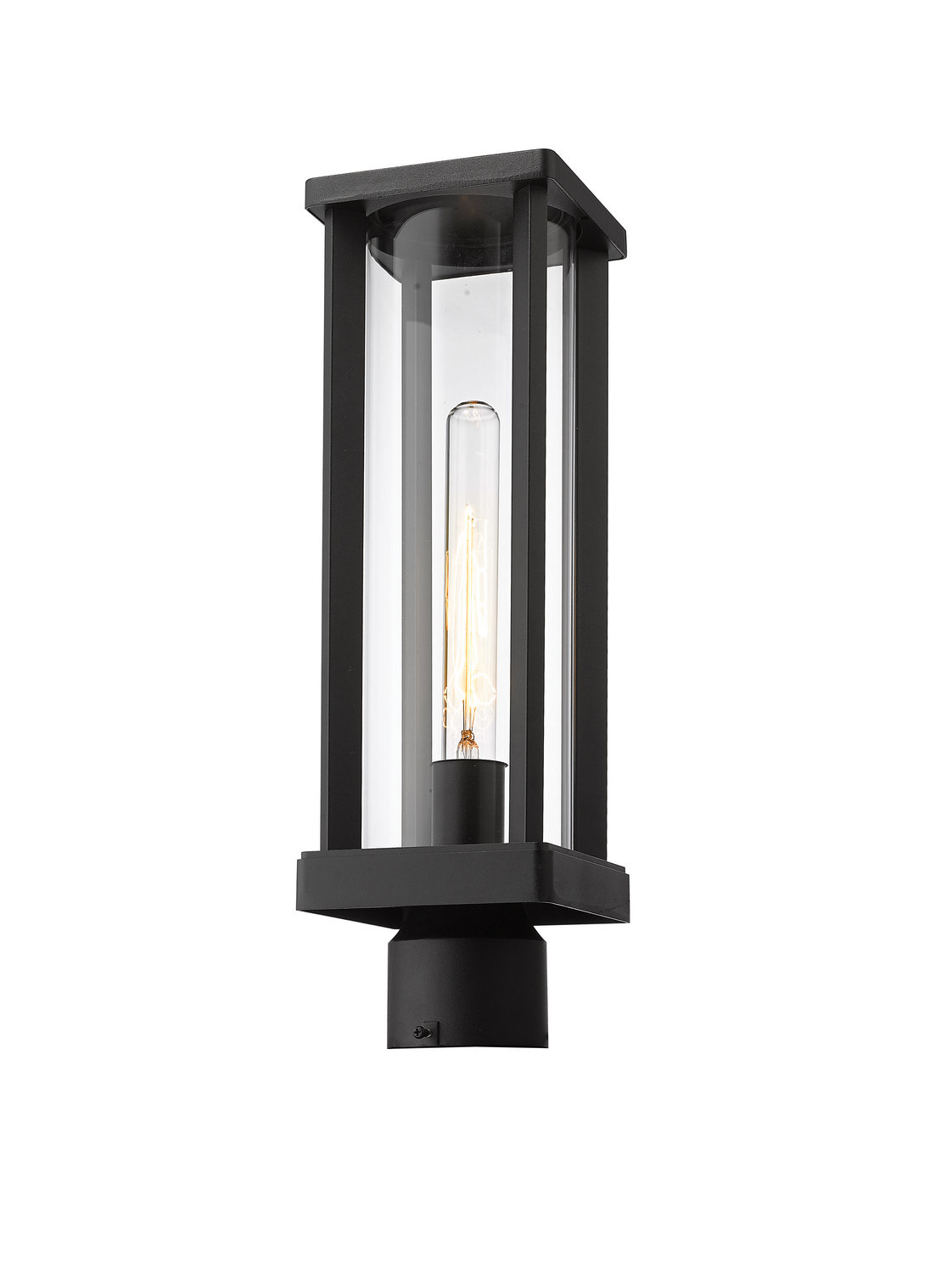 One Light Outdoor Post Mount Fixture by Z-Lite - Glenwood Collection, Black Finish - 586PHMR-BK