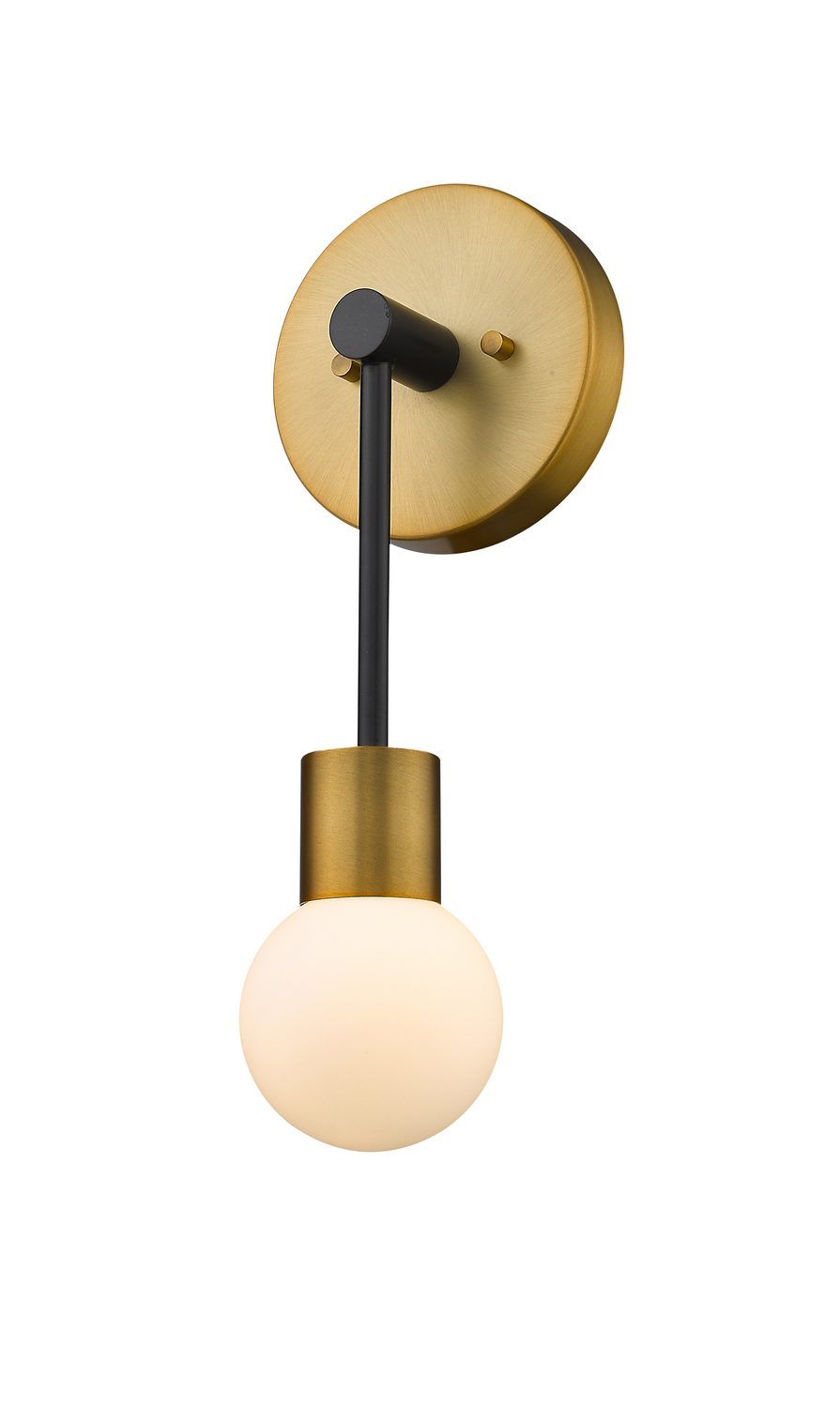 One Light Wall Sconce by Z-Lite - Neutra Collection, Matte Black + Foundry Brass Finish - 621-1S-MB-FB