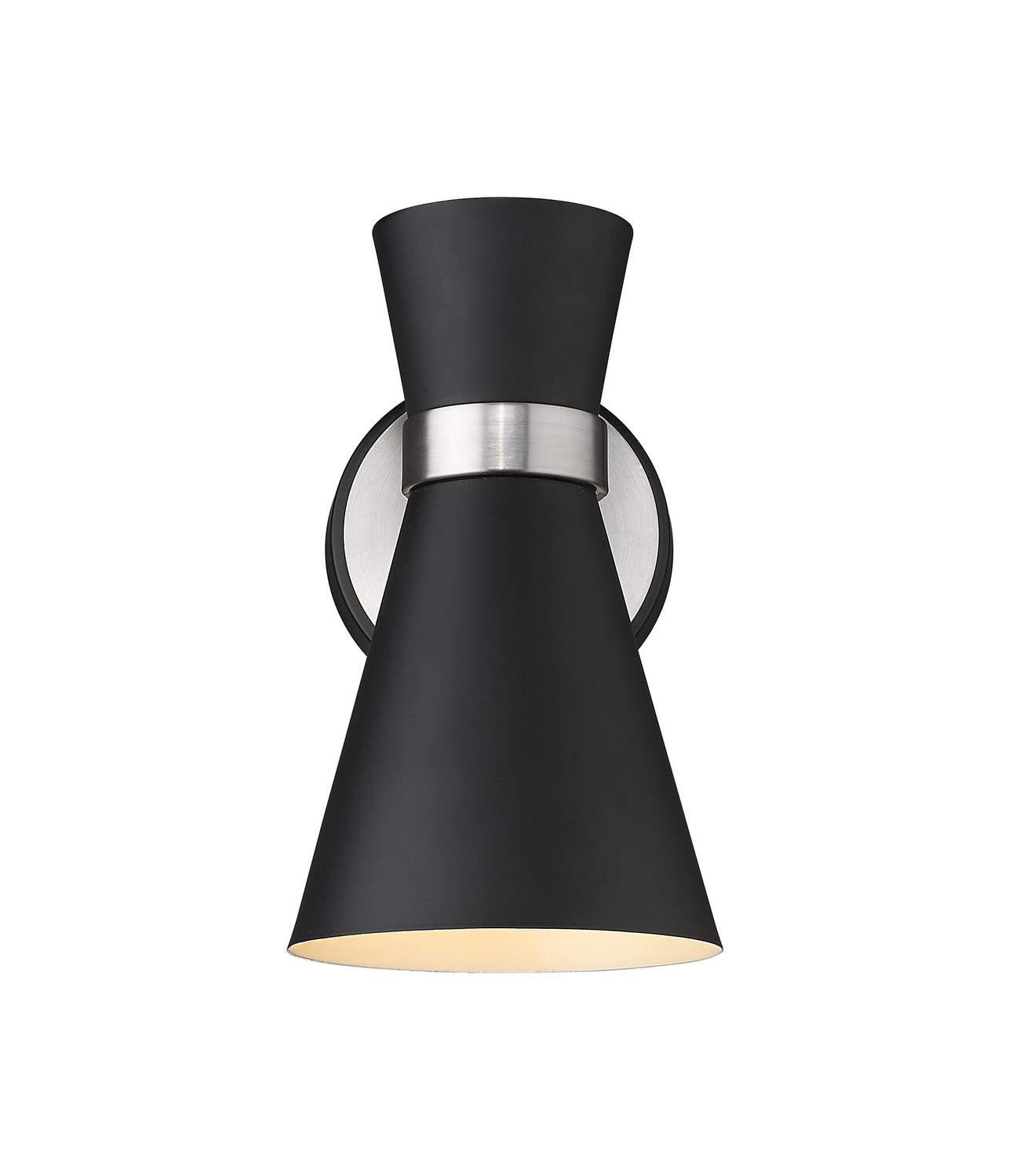 One Light Wall Sconce by Z-Lite - Soriano Collection, Matte Black + Brushed Nickel Finish - 728-1S-MB-BN