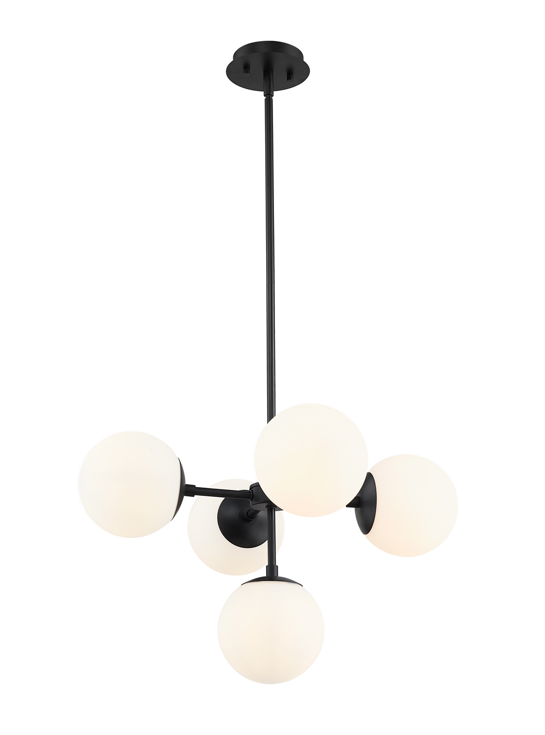 Five Light Pendant by Z-Lite - Midnetic Collection, Matte Black Finish - 730-5MB