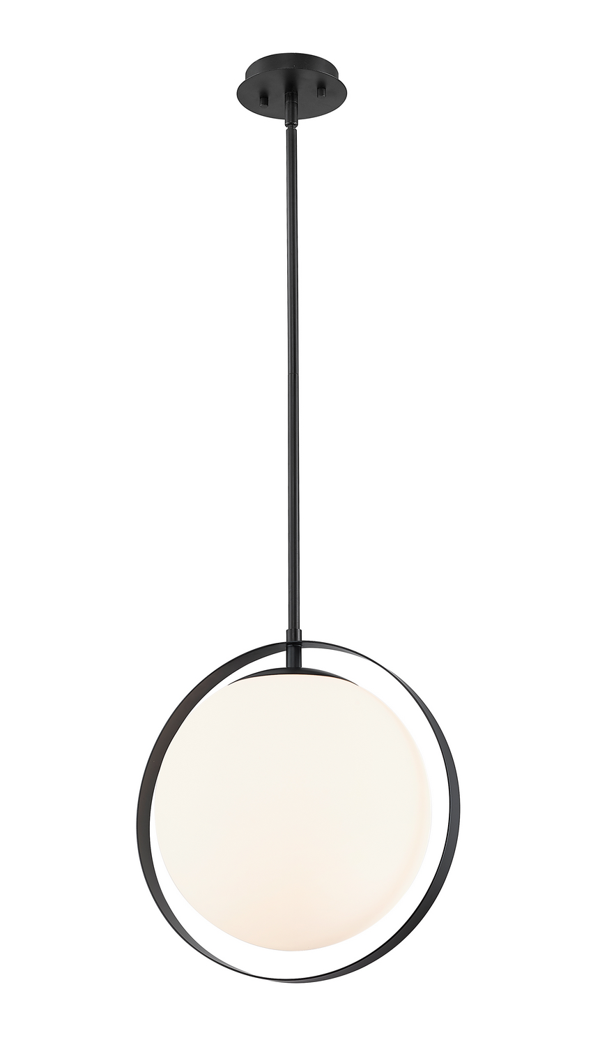 One Light Pendant by Z-Lite - Midnetic Collection, Matte Black Finish - 730P12-MB
