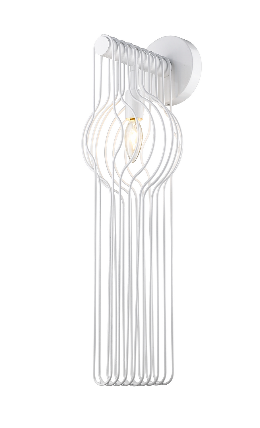 One Light Wall Sconce by Z-Lite - Contour Collection, White Finish - 801-1SL-WH