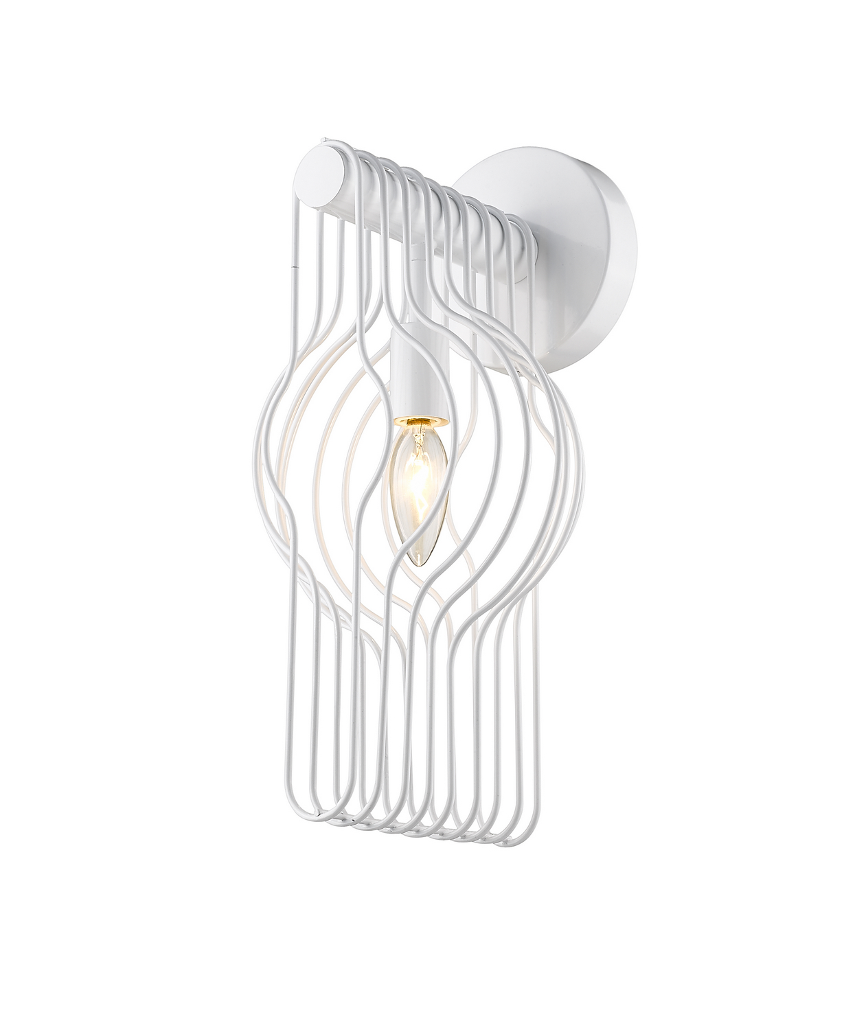 One Light Wall Sconce by Z-Lite - Contour Collection, White Finish - 801-1S-WH