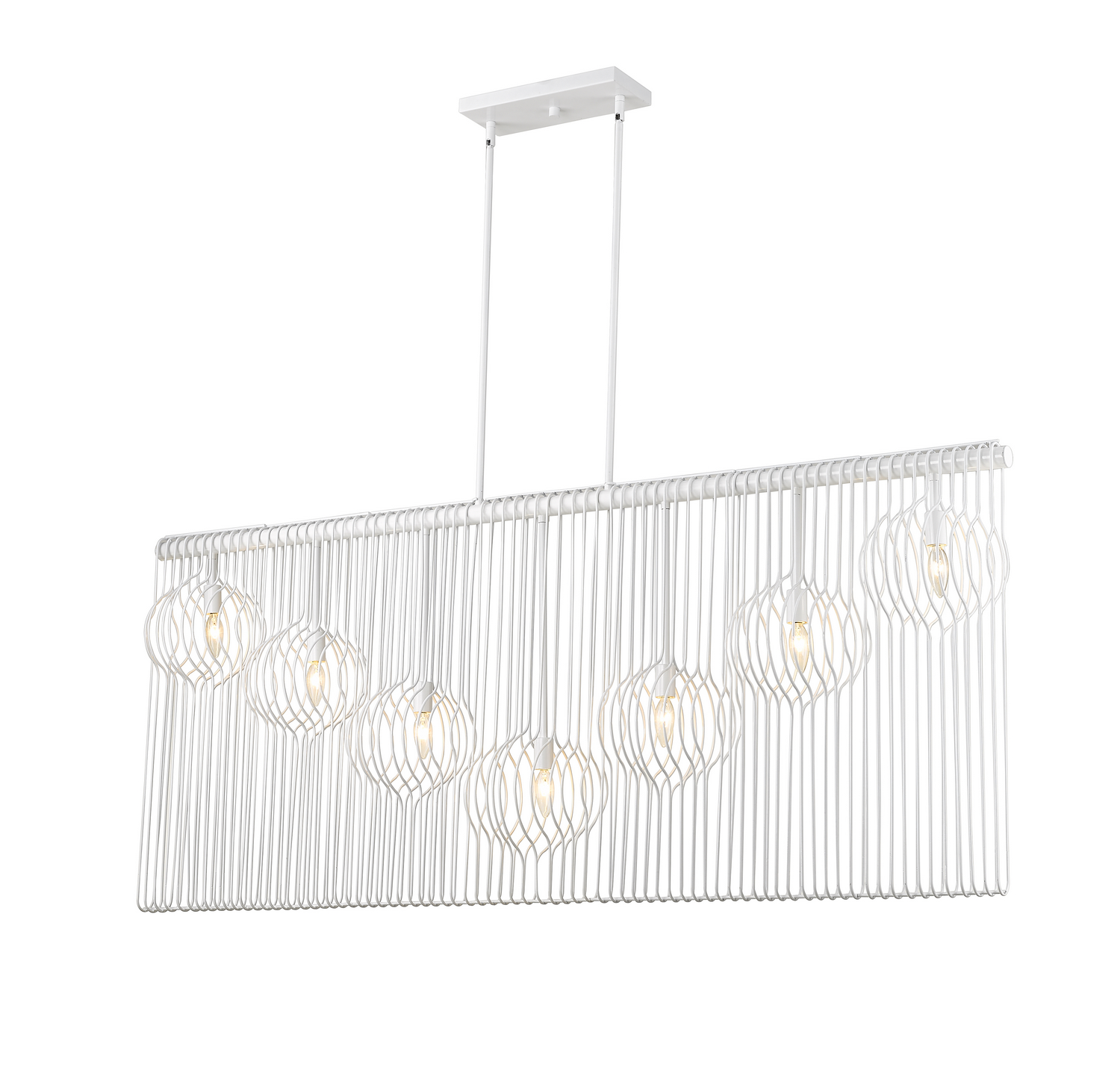 Seven Light Linear Chandelier by Z-Lite - Contour Collection, White Finish - 801-7L-WH