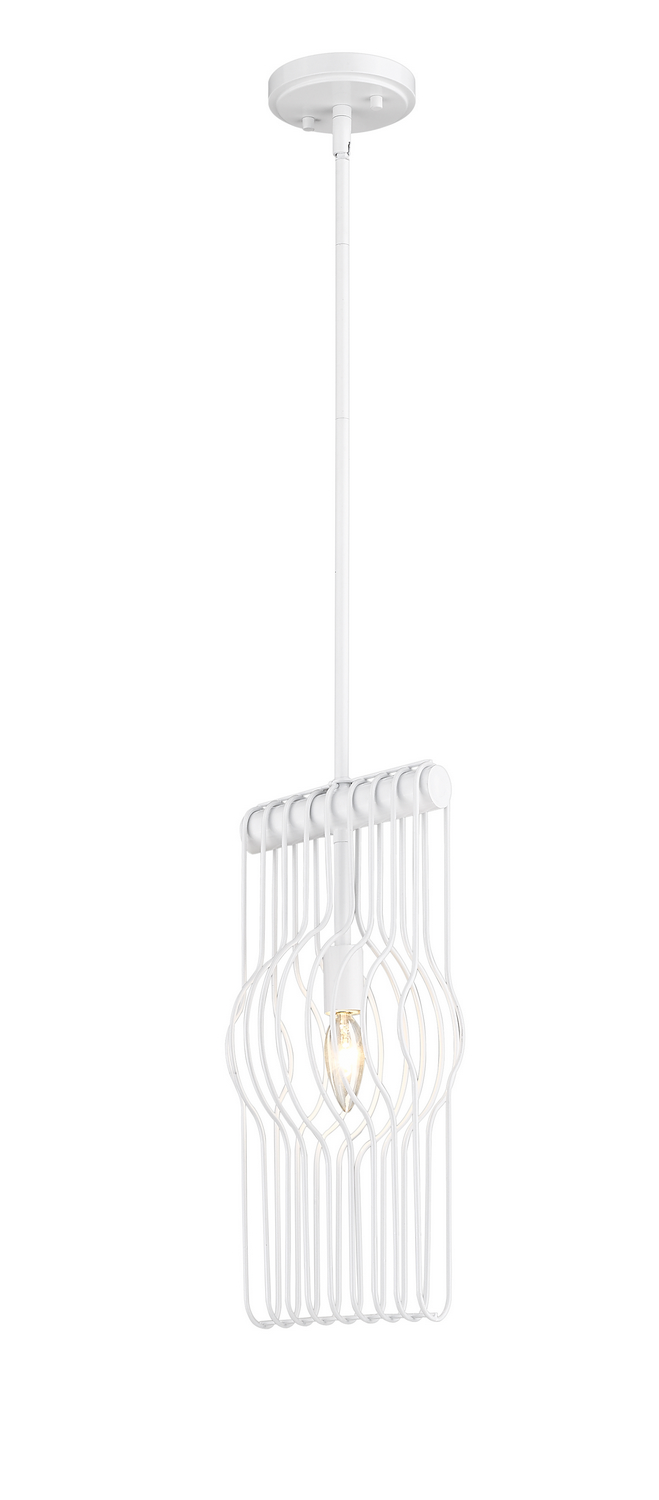 One Light Pendant by Z-Lite - Contour Collection, White Finish - 801MP-WH