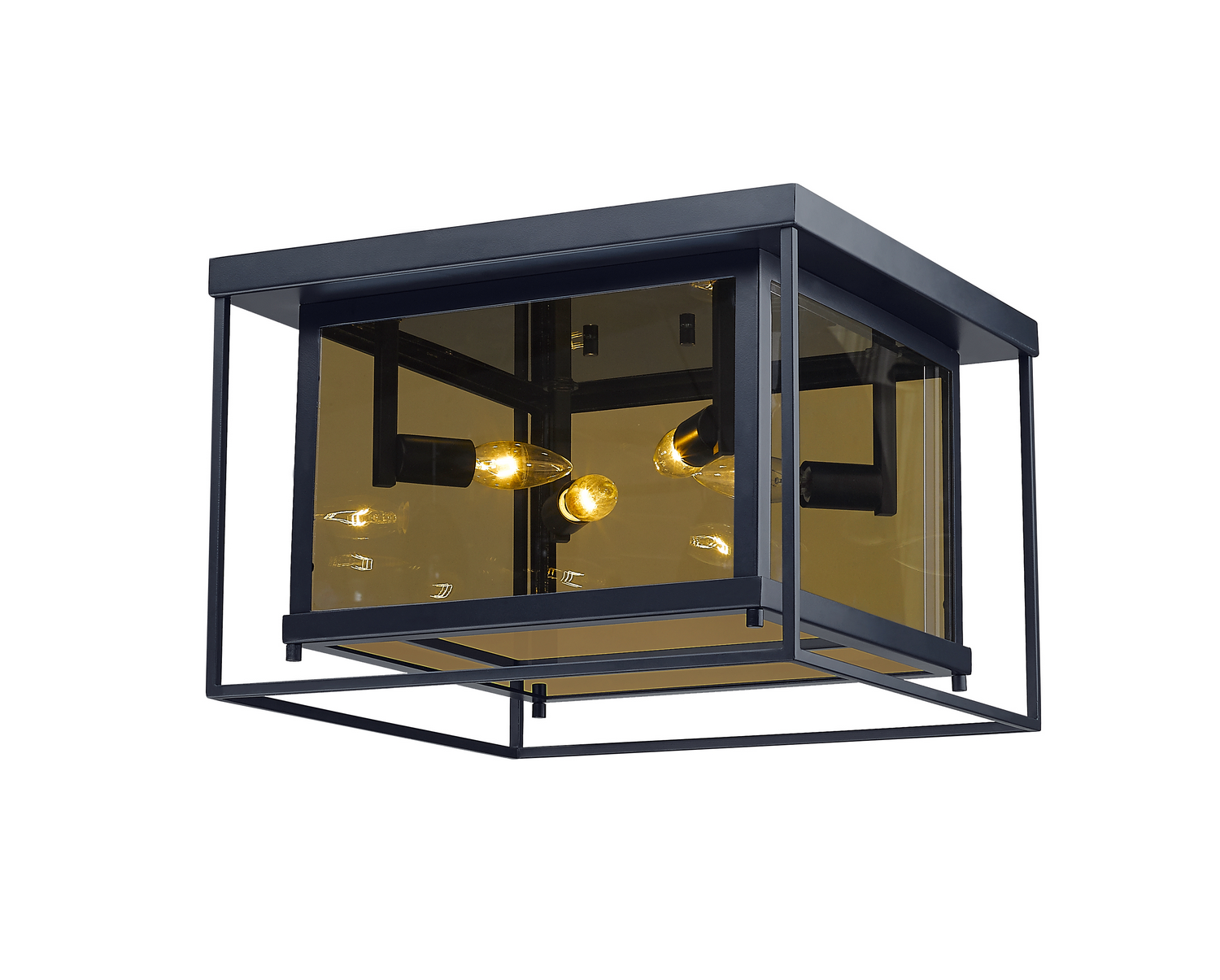 Four Light Flush Mount by Z-Lite - Infinity Collection, Misty Charcoal Finish - 802F16-MC