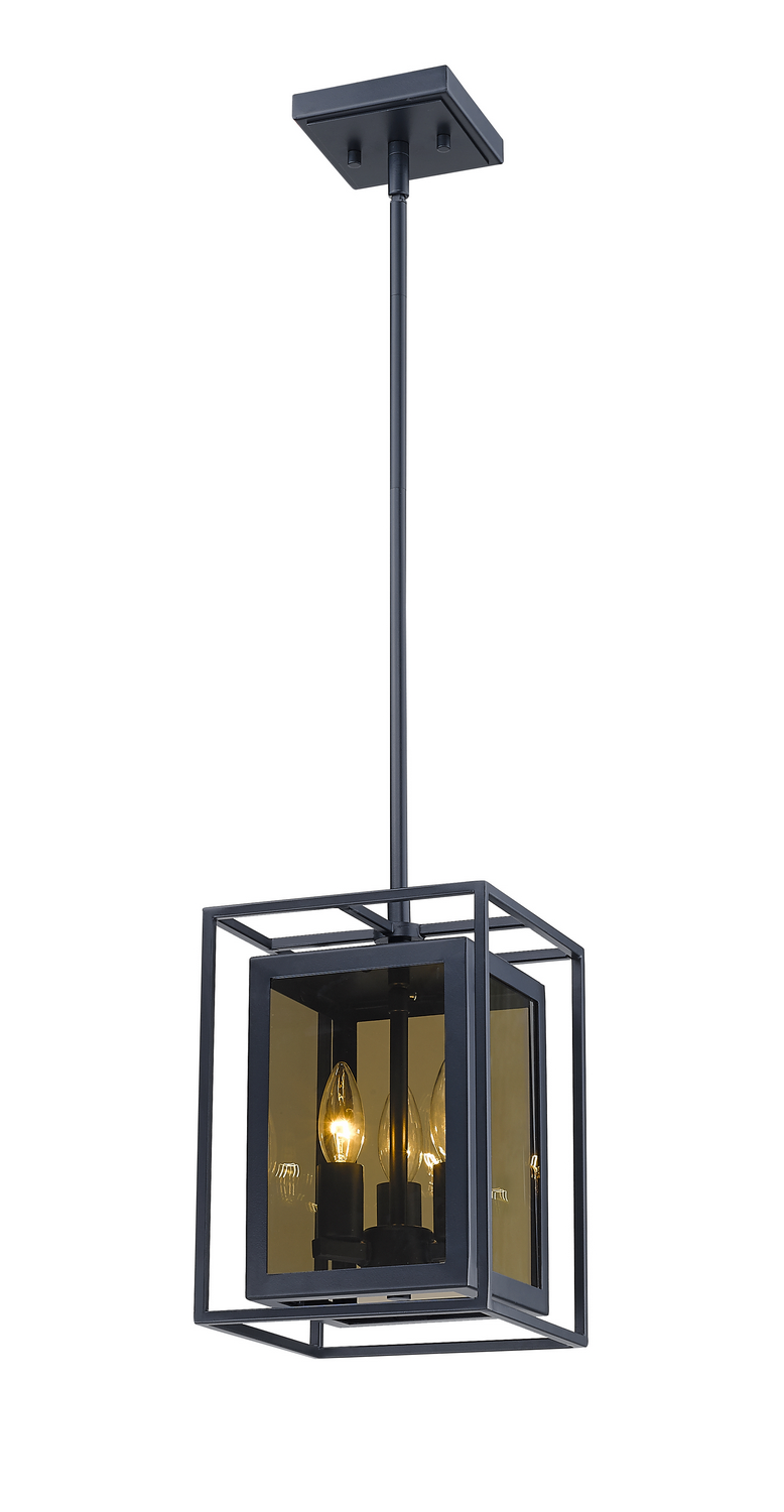 Three Light Pendant by Z-Lite - Infinity Collection, Misty Charcoal Finish - 802MP-MC