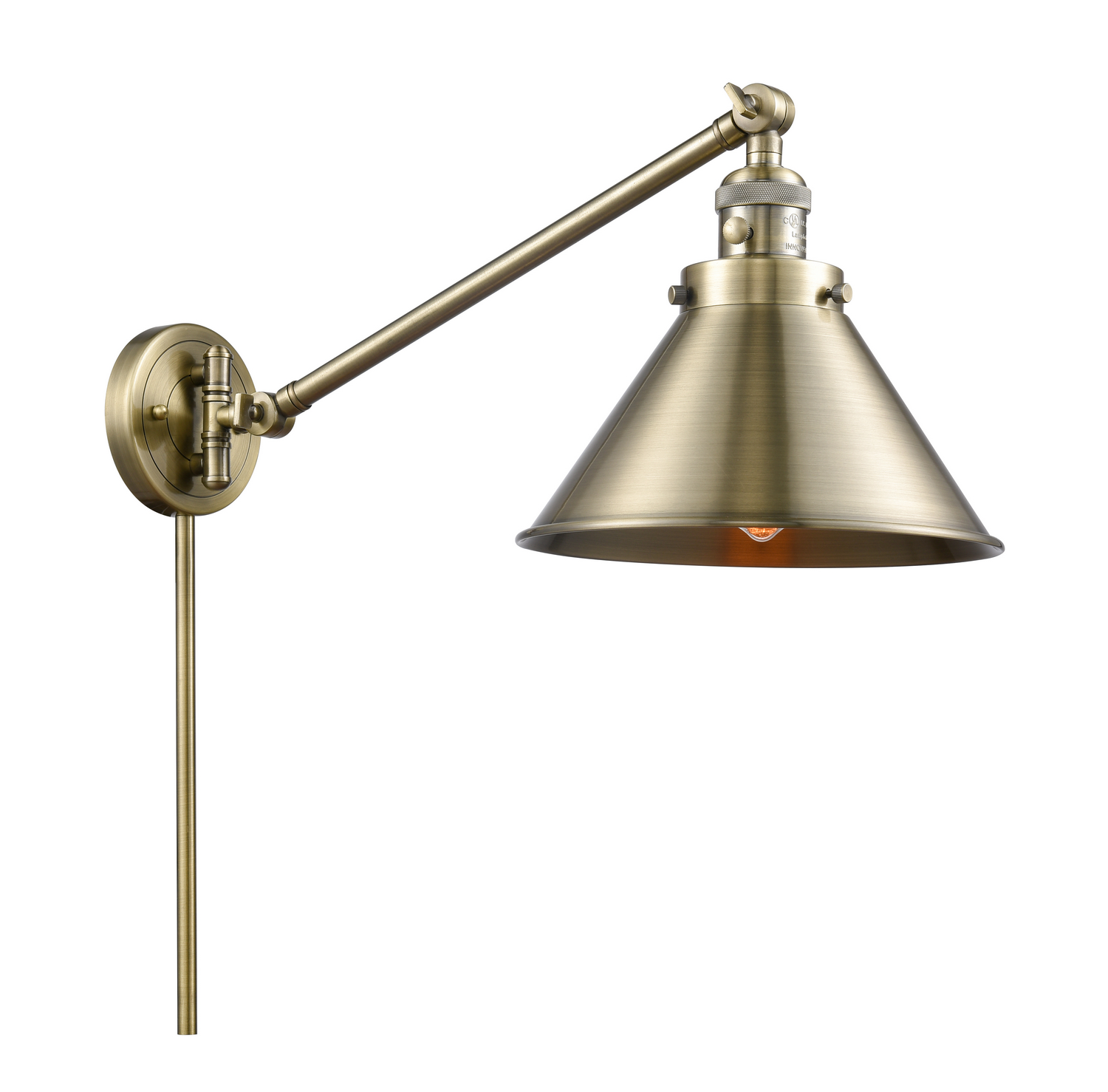 One Light Swing Arm by Innovations - Franklin Restoration Collection, Antique Brass Finish - 237-AB-M10-AB