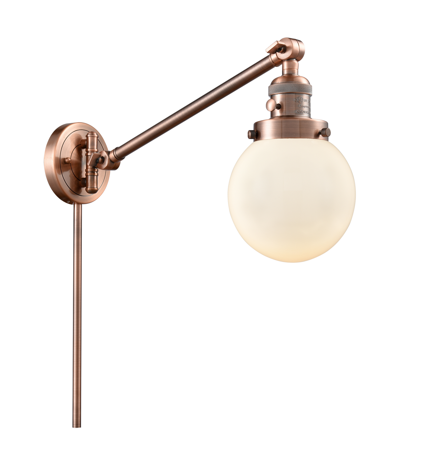 One Light Swing Arm by Innovations - Franklin Restoration Collection, Antique Copper Finish - 237-AC-G201-6