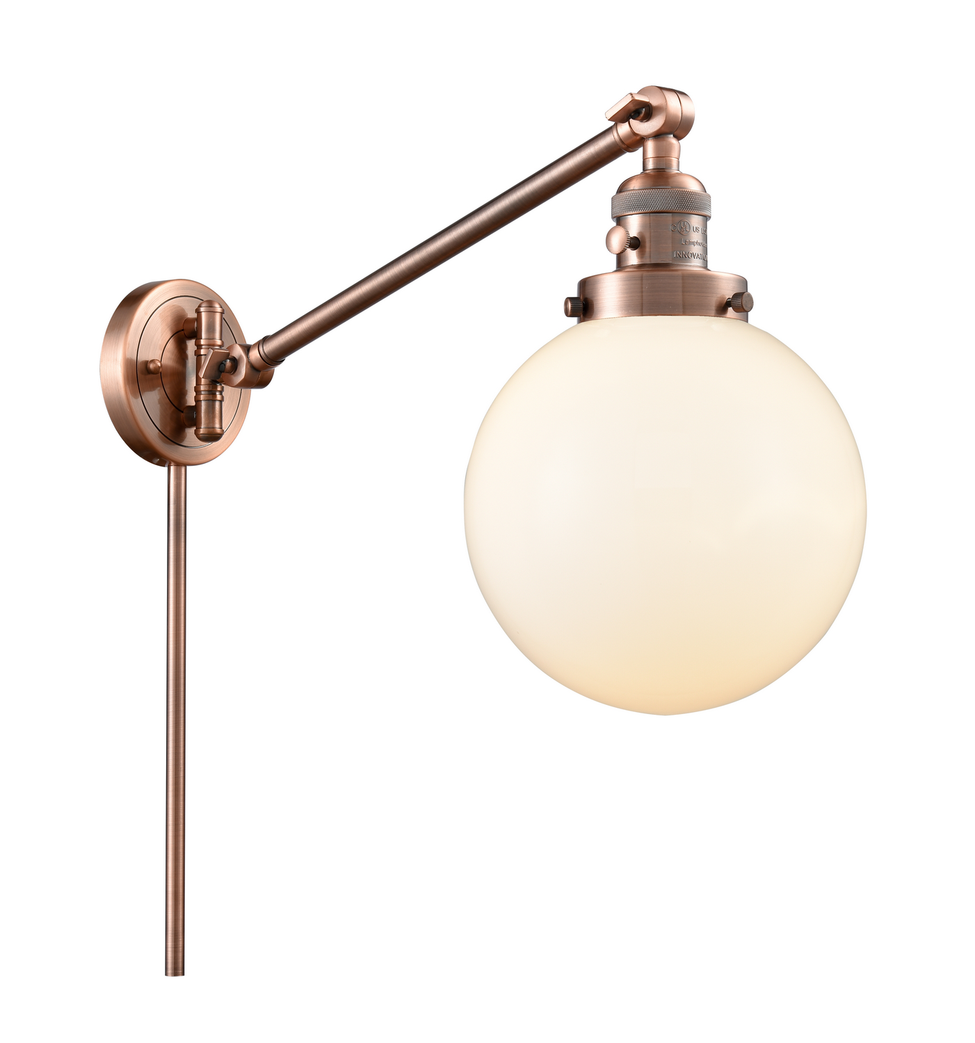 One Light Swing Arm by Innovations - Franklin Restoration Collection, Antique Copper Finish - 237-AC-G201-8