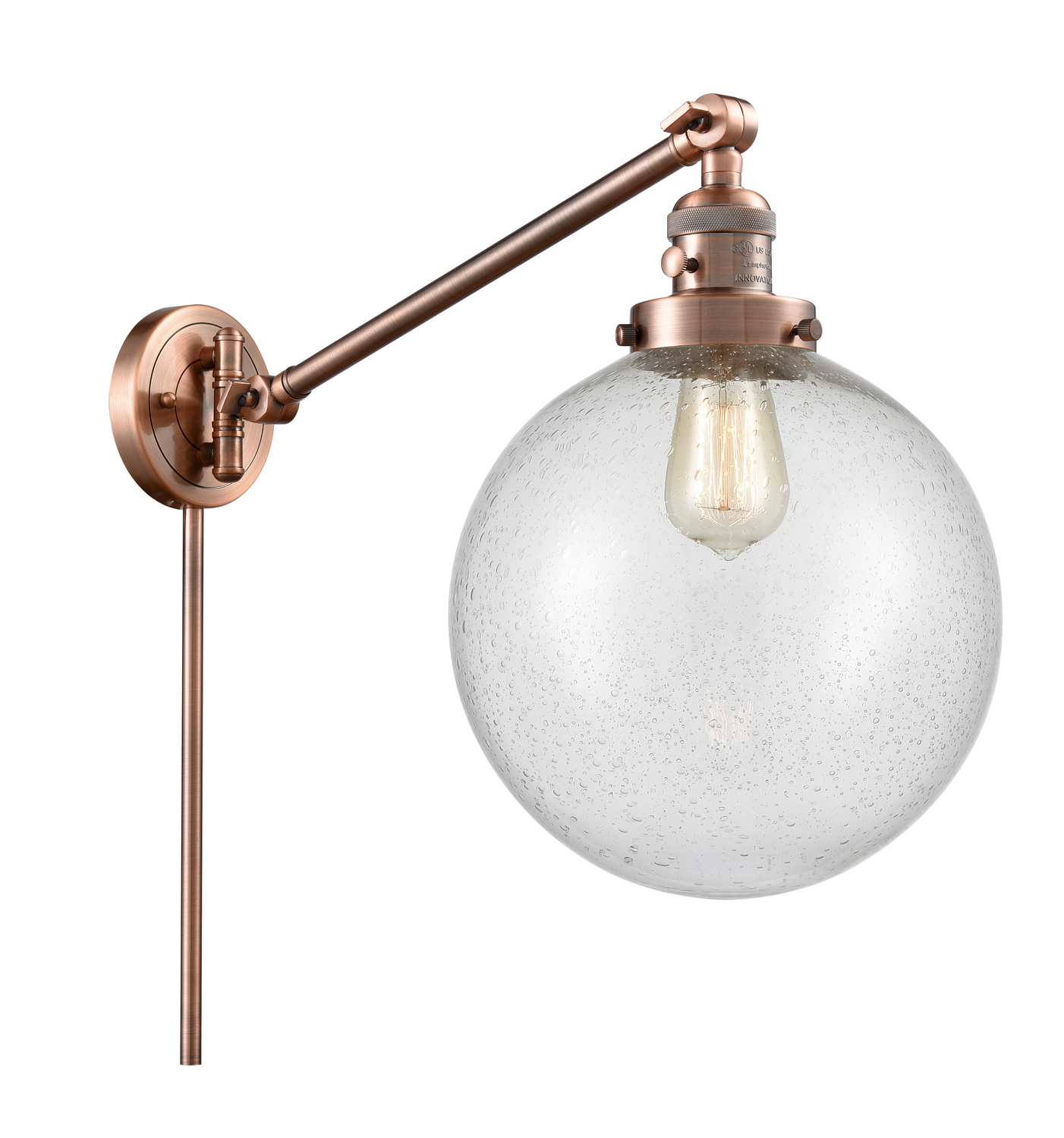 One Light Swing Arm by Innovations - Franklin Restoration Collection, Antique Copper Finish - 237-AC-G204-10