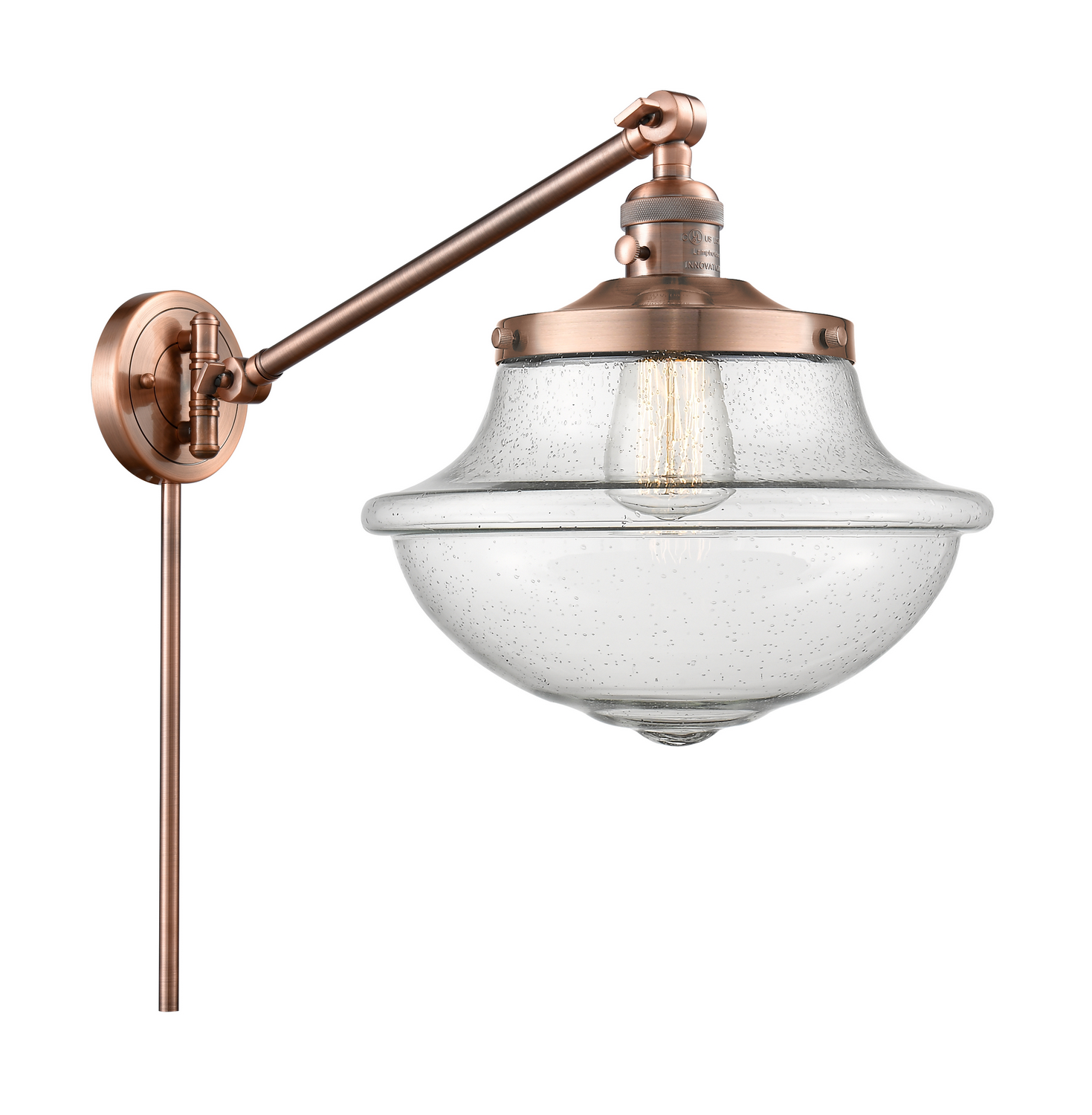 One Light Swing Arm by Innovations - Franklin Restoration Collection, Antique Copper Finish - 237-AC-G544