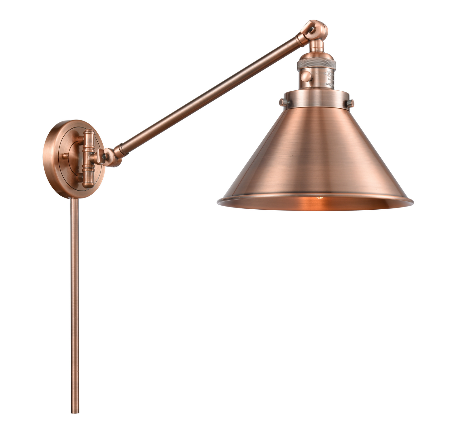 One Light Swing Arm by Innovations - Franklin Restoration Collection, Antique Copper Finish - 237-AC-M10-AC