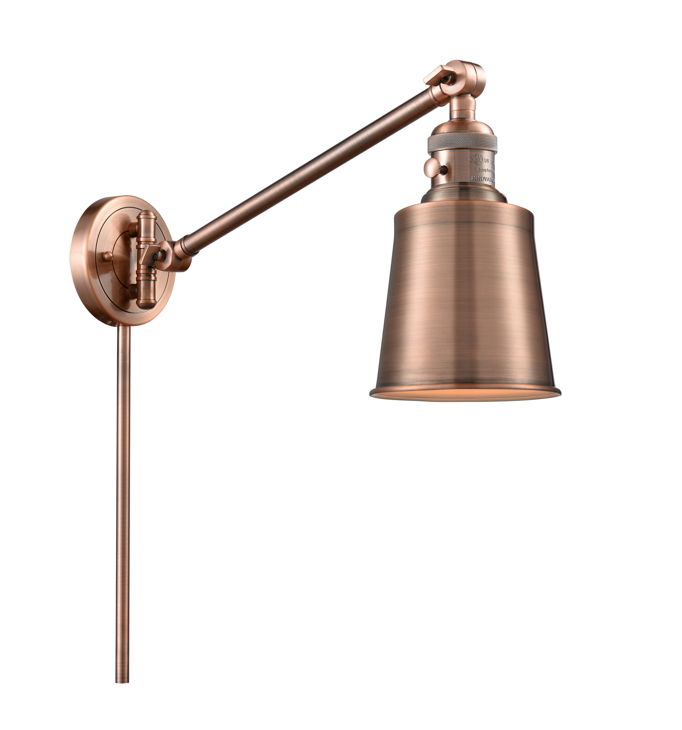 One Light Swing Arm by Innovations - Franklin Restoration Collection, Antique Copper Finish - 237-AC-M9-AC