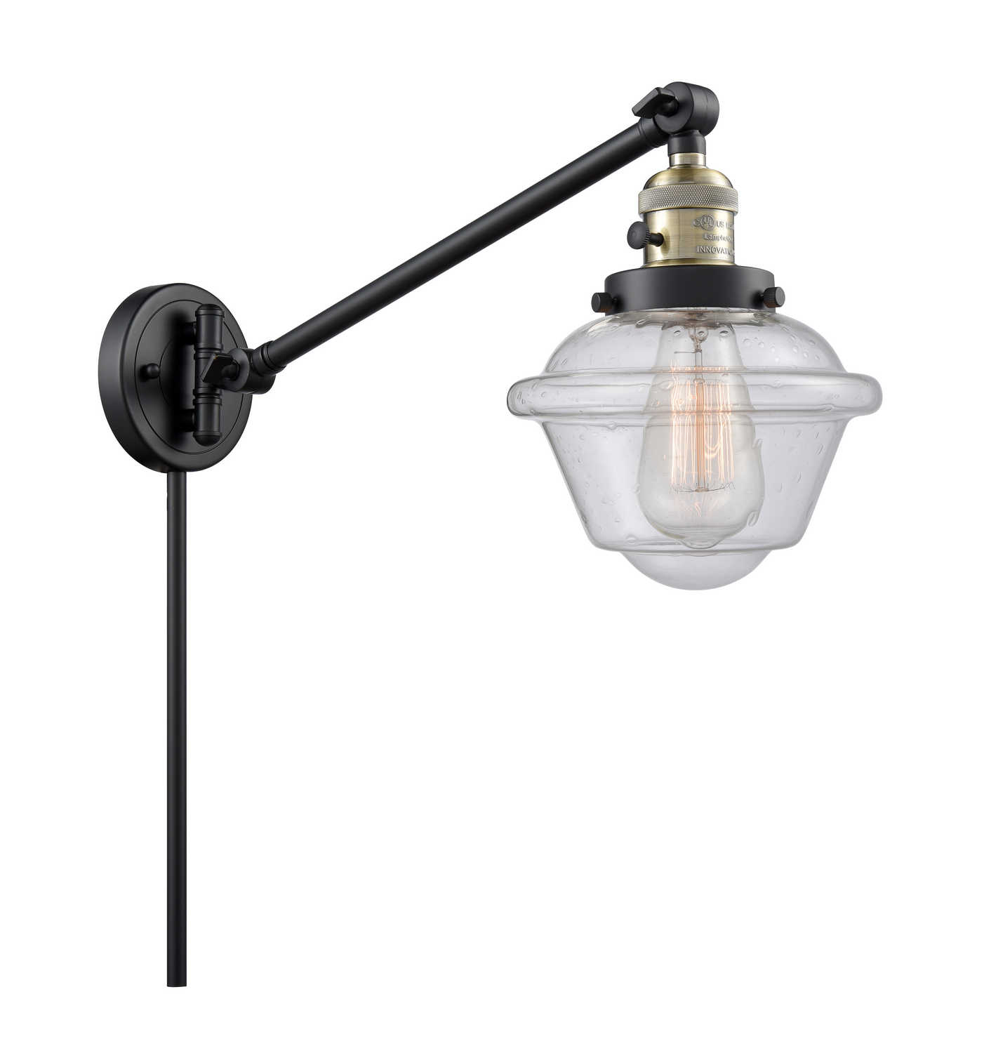 One Light Swing Arm by Innovations - Franklin Restoration Collection, Black Antique Brass Finish - 237-BAB-G534