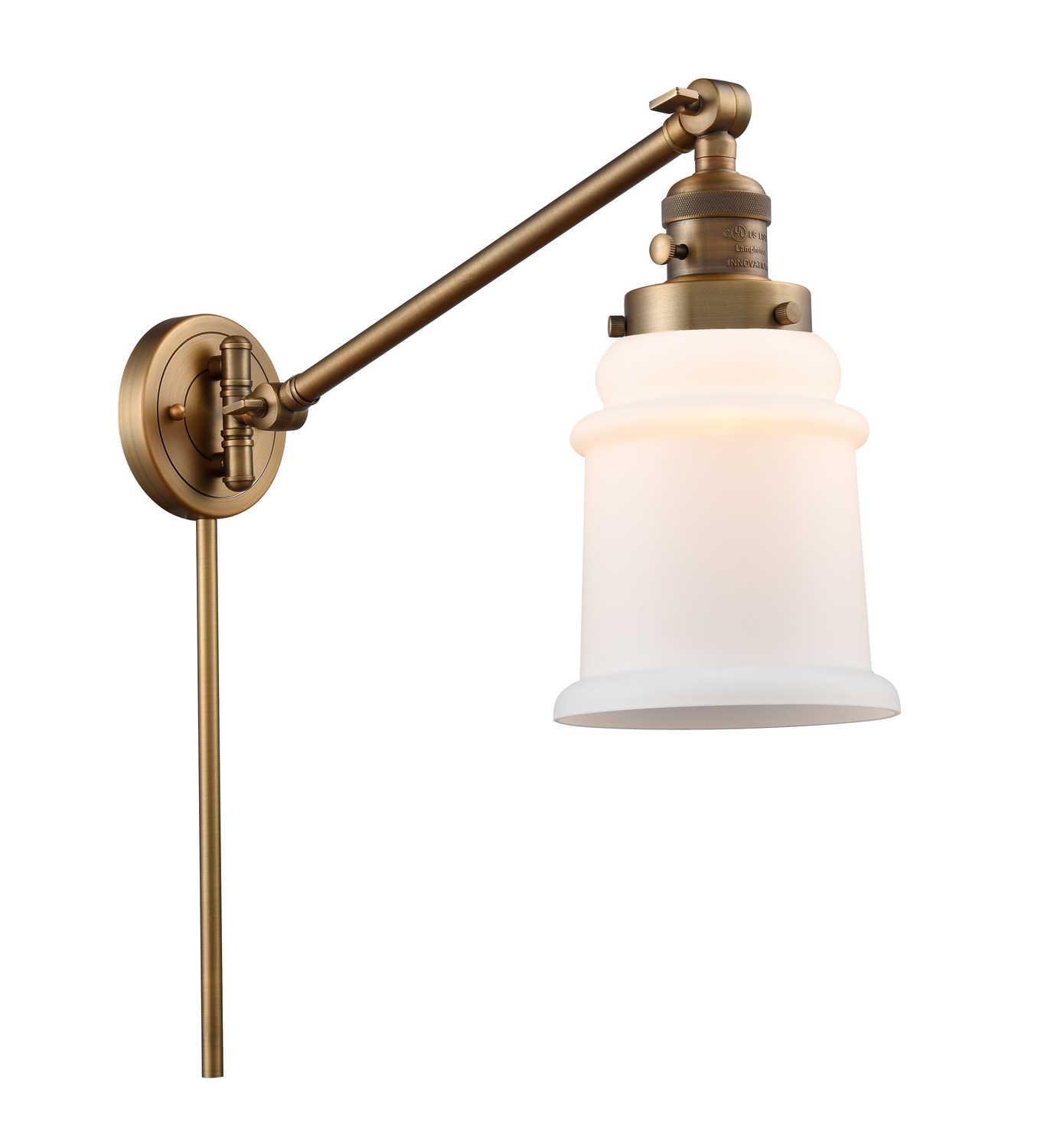 One Light Swing Arm by Innovations - Franklin Restoration Collection, Brushed Brass Finish - 237-BB-G181